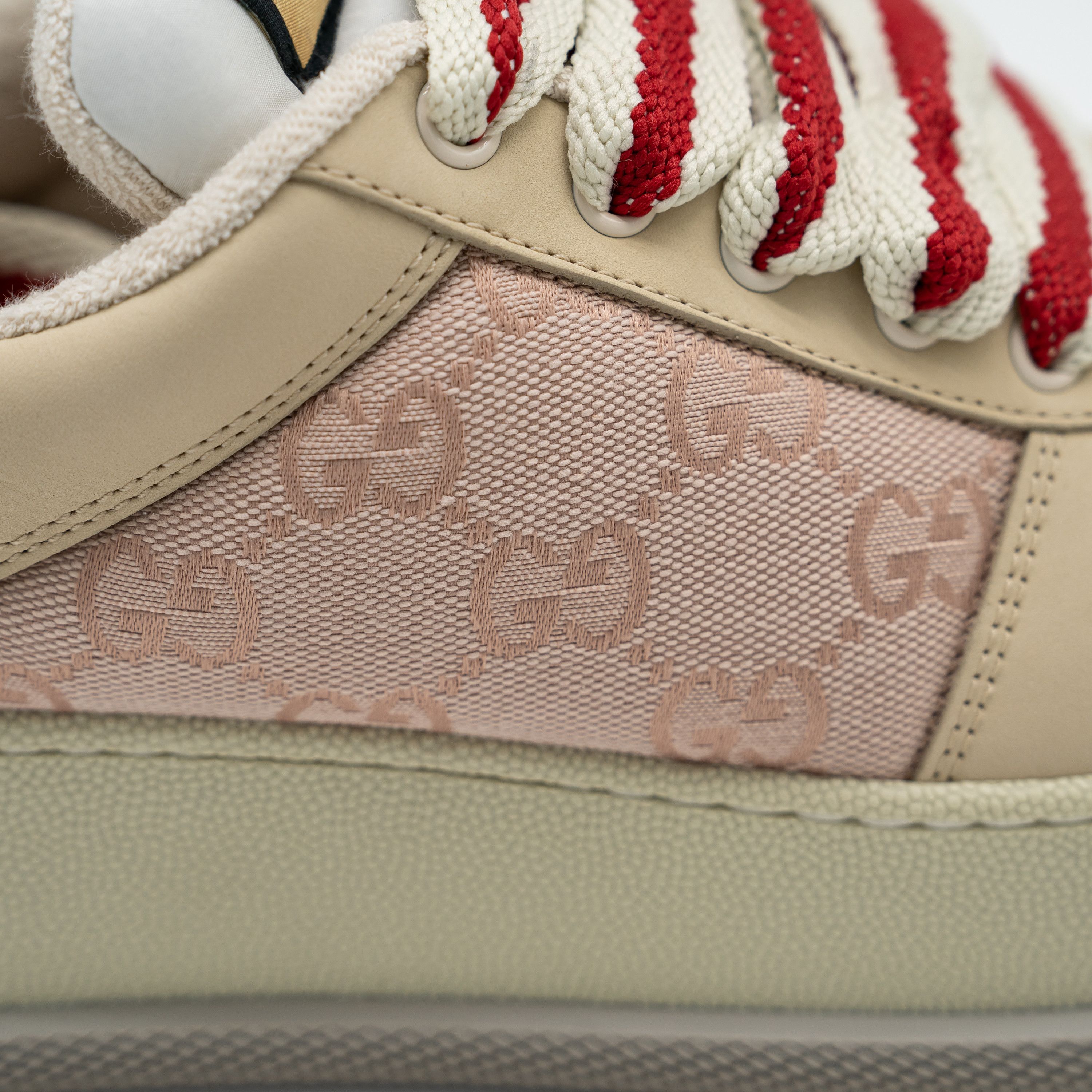 Gucci 9us Gucci Double Screener GG Monogram Beige Pink Sneakers Size US 9 / IT 39 - 9 Thumbnail