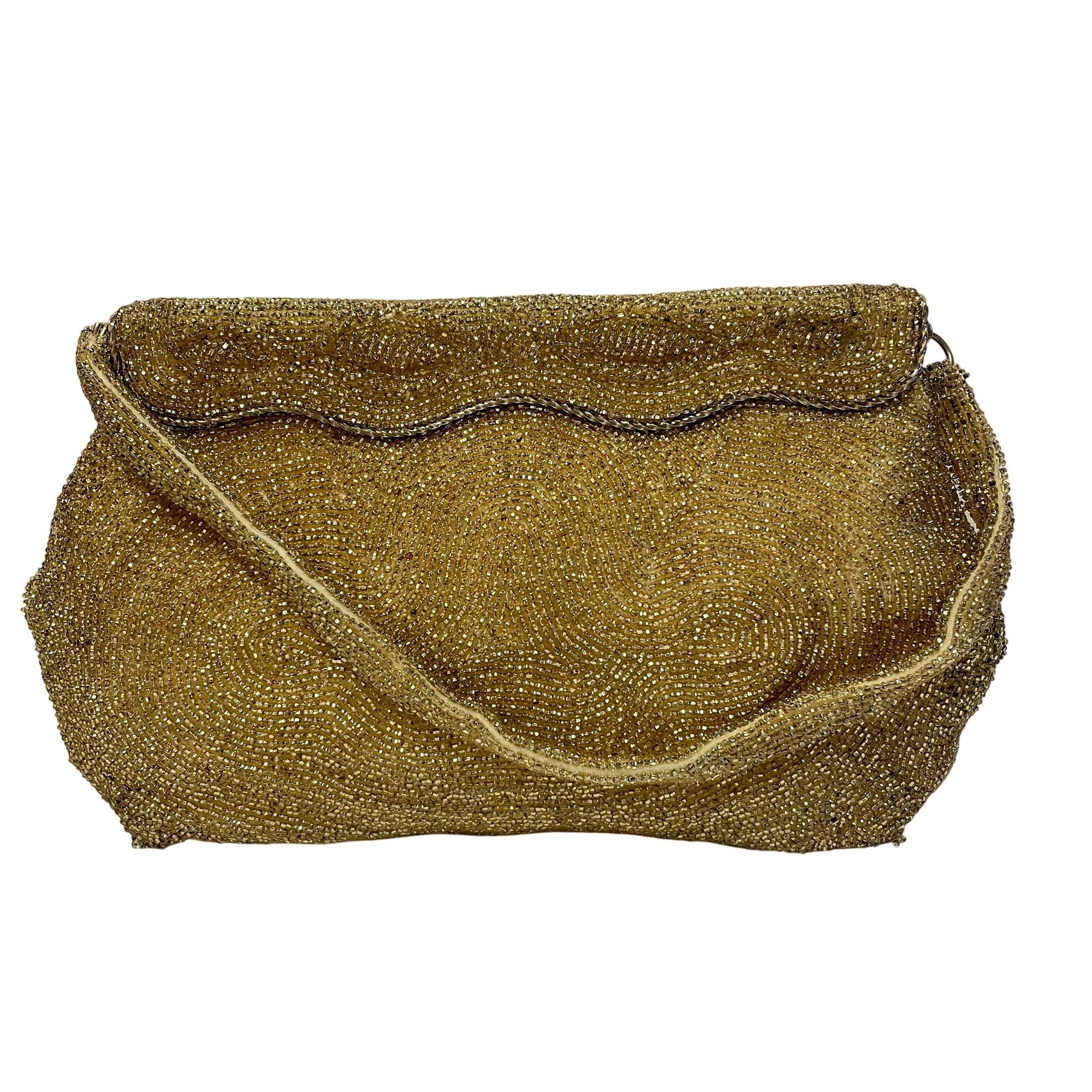 Other Vtg GOLD Glass Beaded COCKTAIL Purse FLAPPER Handbag Size ONE SIZE - 1 Thumbnail