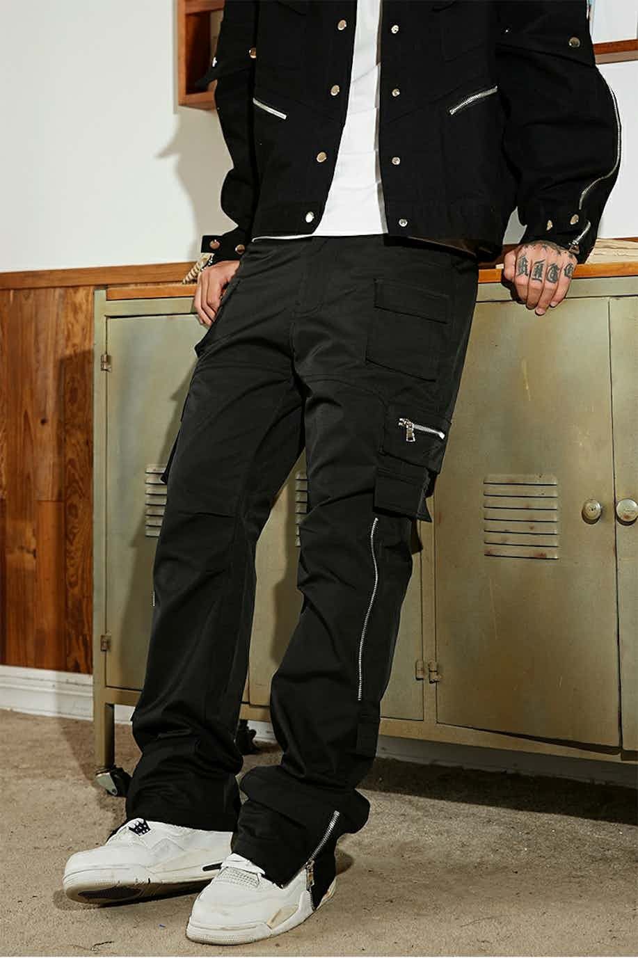 Designer × Japanese Brand × Vintage zipper utility tactical flared cargo pants Size US 36 / EU 52 - 5 Thumbnail