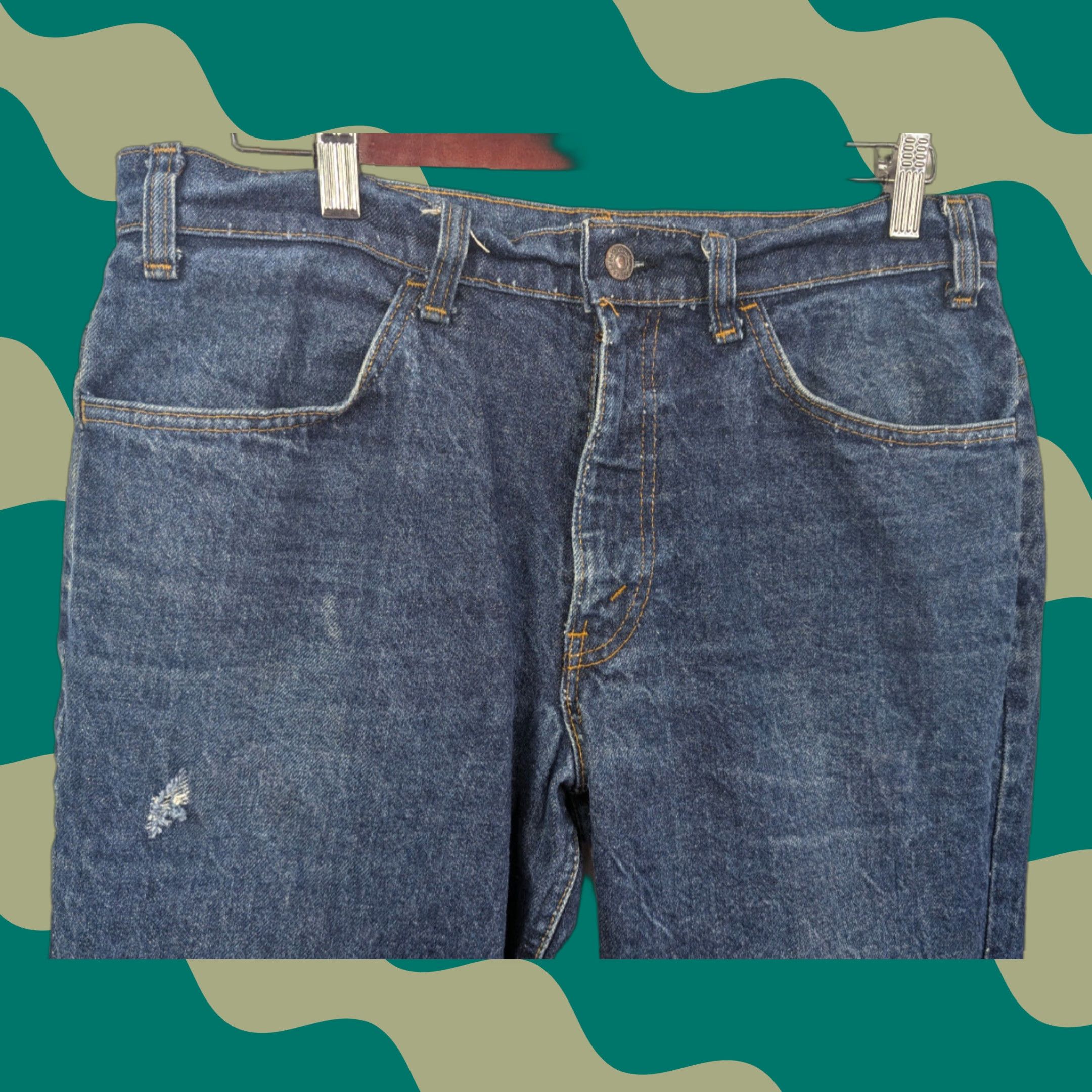 VINTAGE Levi's 684 Jeans Bell Bottoms 34x31 Denim Blue 70s Retro Bohemian Hippie Western USA Mens Bell Bottoms