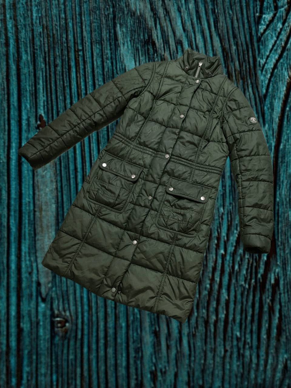 Barbour Luxury Green Down Jacket Y2K Logo Barbour Streetwear Size M / US 6-8 / IT 42-44 - 1 Thumbnail