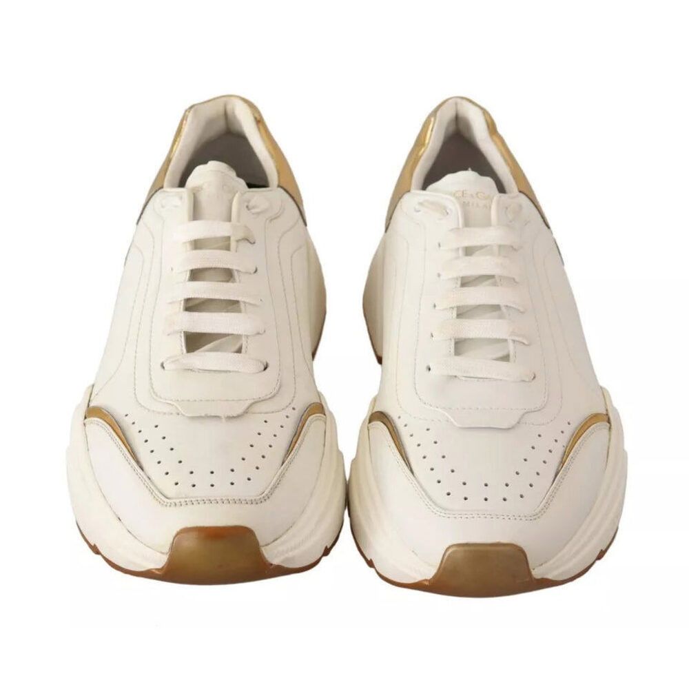 Dolce & Gabbana Dolce & Gabbana White Gold Leather Sport DAYMASTER Sneakers Size US 11.5 / EU 44-45 - 7 Thumbnail