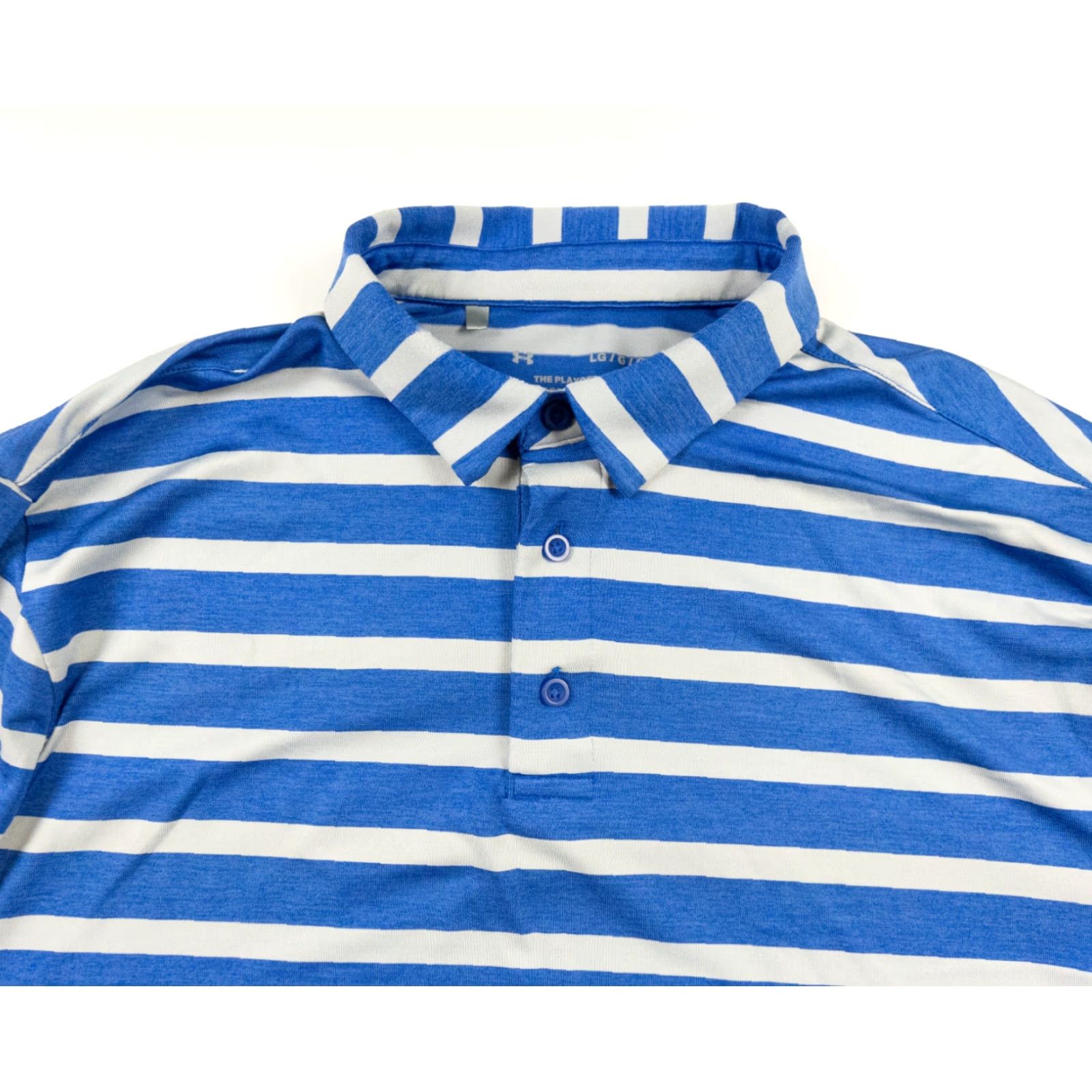 Under Armour Under Armour Polo Shirt Men Short Sleeve Blue Striped The Playoff Polo Shirt Large Sports Golf Mens Shirts Size US L / EU 52-54 / 3 - 2 Thumbnail