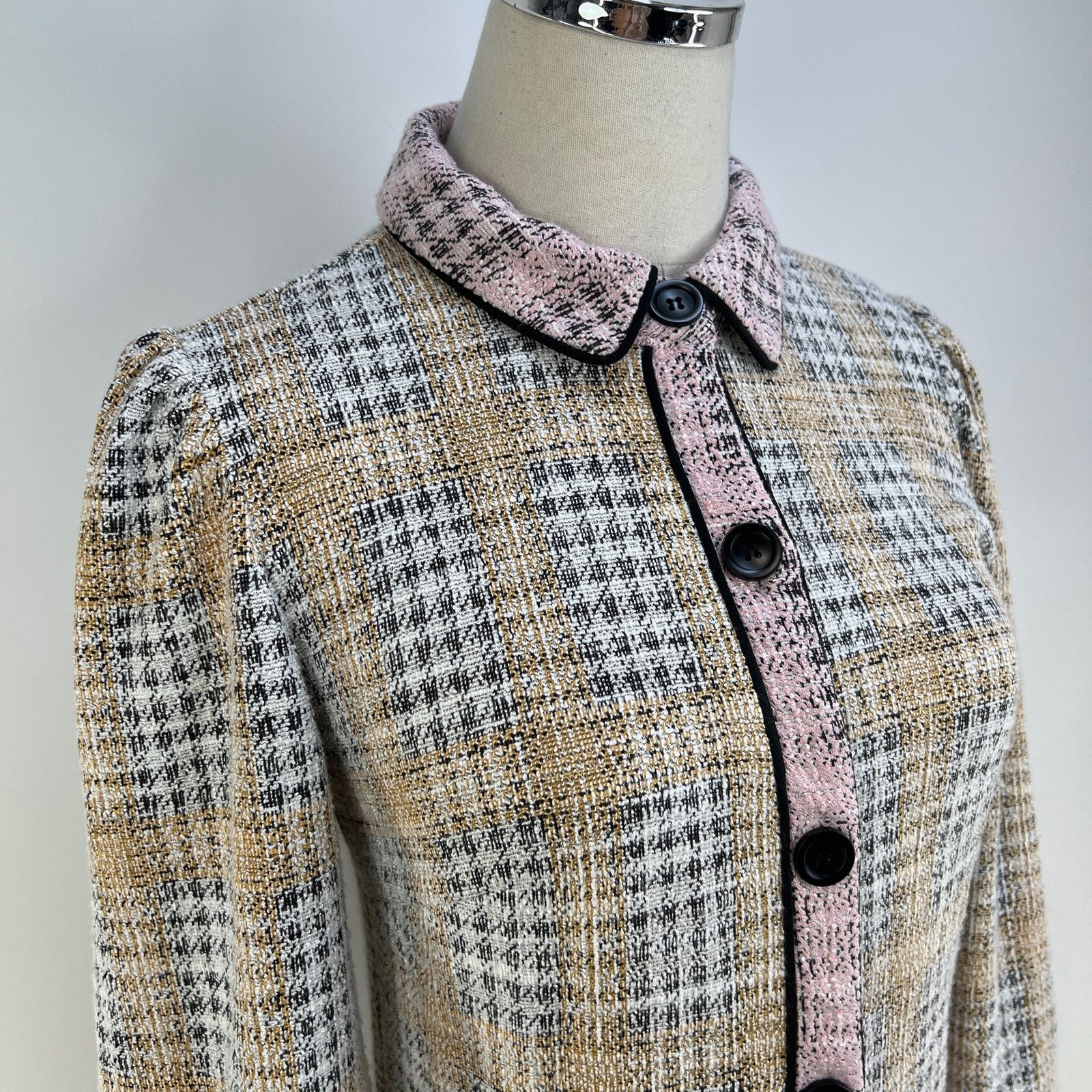 Other Walter Baker Tia Midi Dress Plaid Long Sleeves Knit Preppy Size XS / US 0-2 / IT 36-38 - 2 Thumbnail