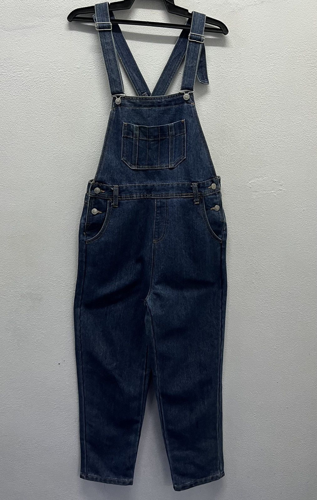 Japanese Brand × Vintage Vintage Y2K style Classic Dark Wash Denim Overalls – Size M Size US 33 - 1 Thumbnail