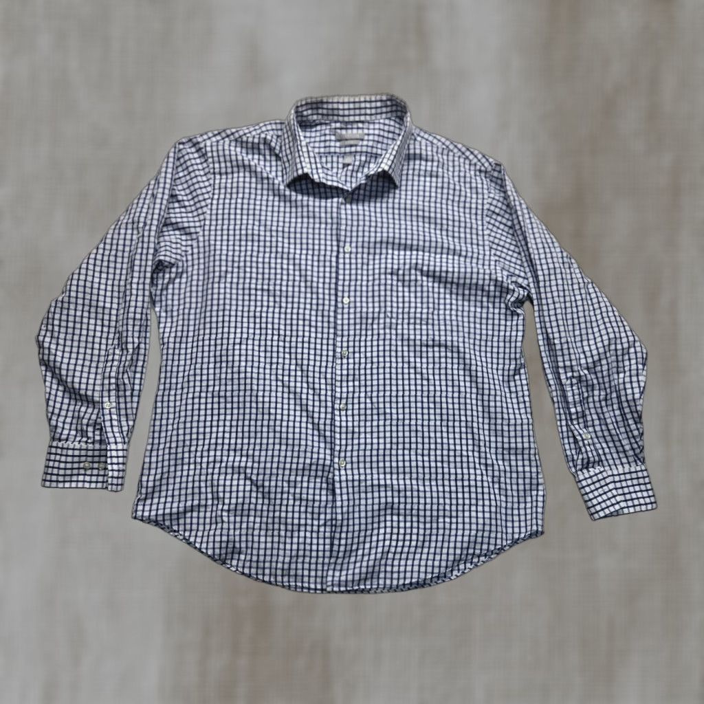 Van Heusen Van Heusen Shirt Button-Up Long Sleeve White Blue Checkered 18 Mens Store Brand 18 Size US XXL / EU 58 / 5 - 1 Thumbnail