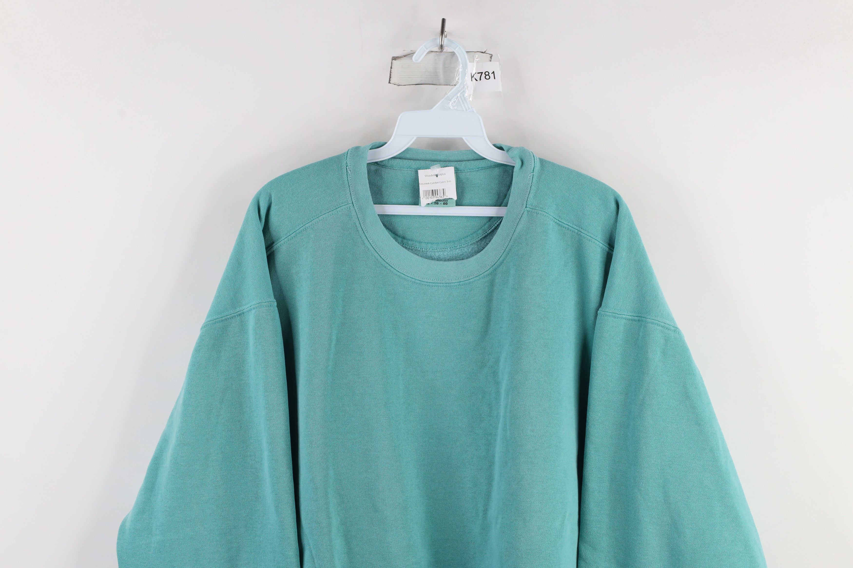 Vintage Deadstock Vintage 90s Streetwear Stonewash Sweatshirt Teal Size US XL / EU 56 / 4 - 2 Thumbnail