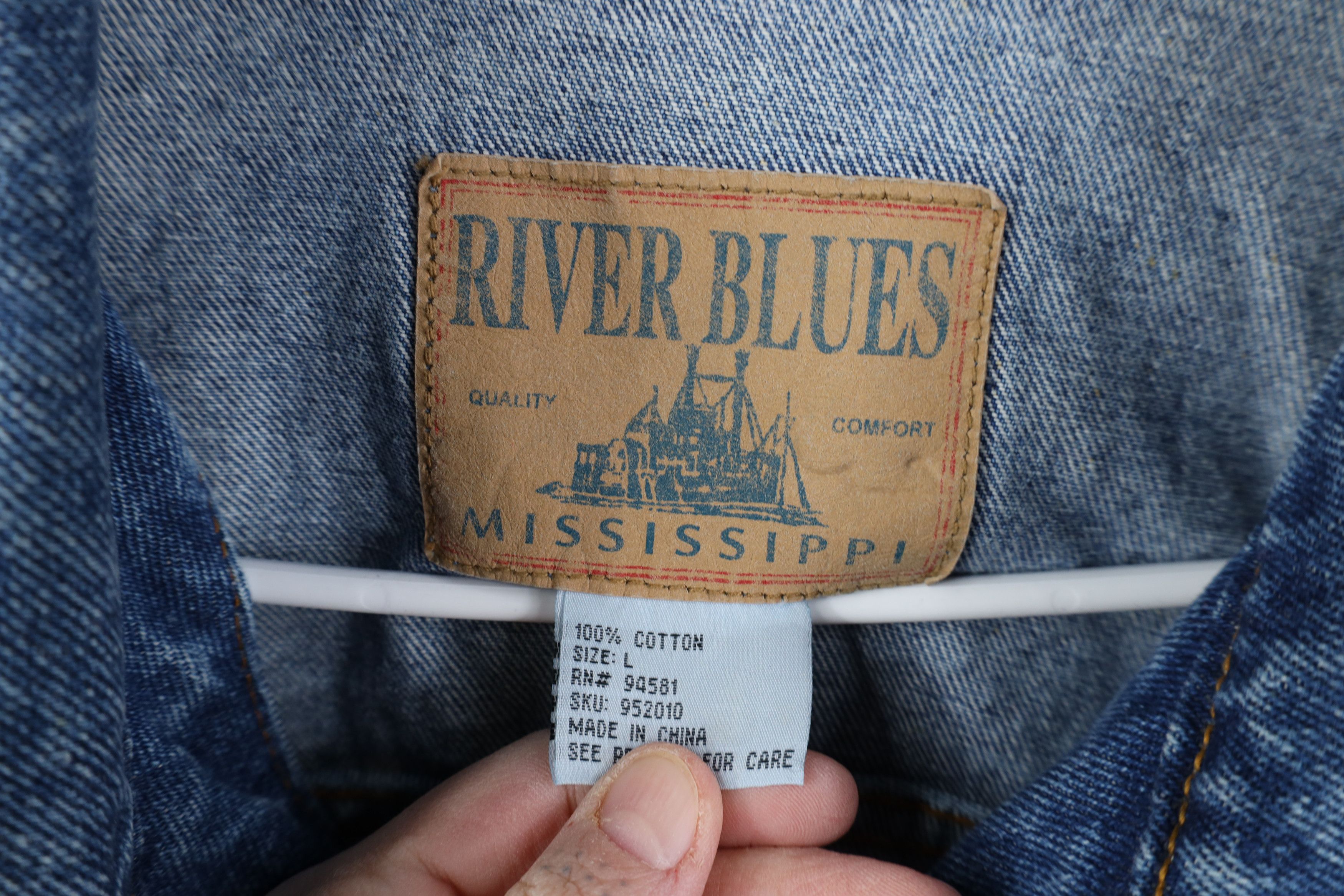 Vintage Vintage 90s Streetwear Denim Jean Trucker Jacket Blue Size US L / EU 52-54 / 3 - 9 Thumbnail