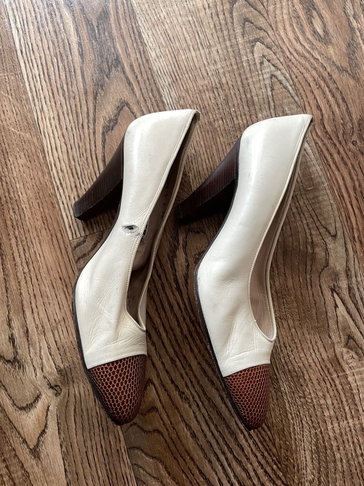 Jil Sander × Vintage Women's JIL SANDER Mule Heel's white Leather Shoes Size 39 Size US 8 / IT 38 - 4 Thumbnail