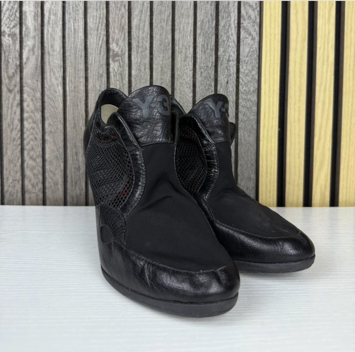 Y-3 2000s adidas Women's Y-3 Yohji Yamamoto Torsion Black Heel Size US 6.5 / IT 36.5 - 1 Thumbnail