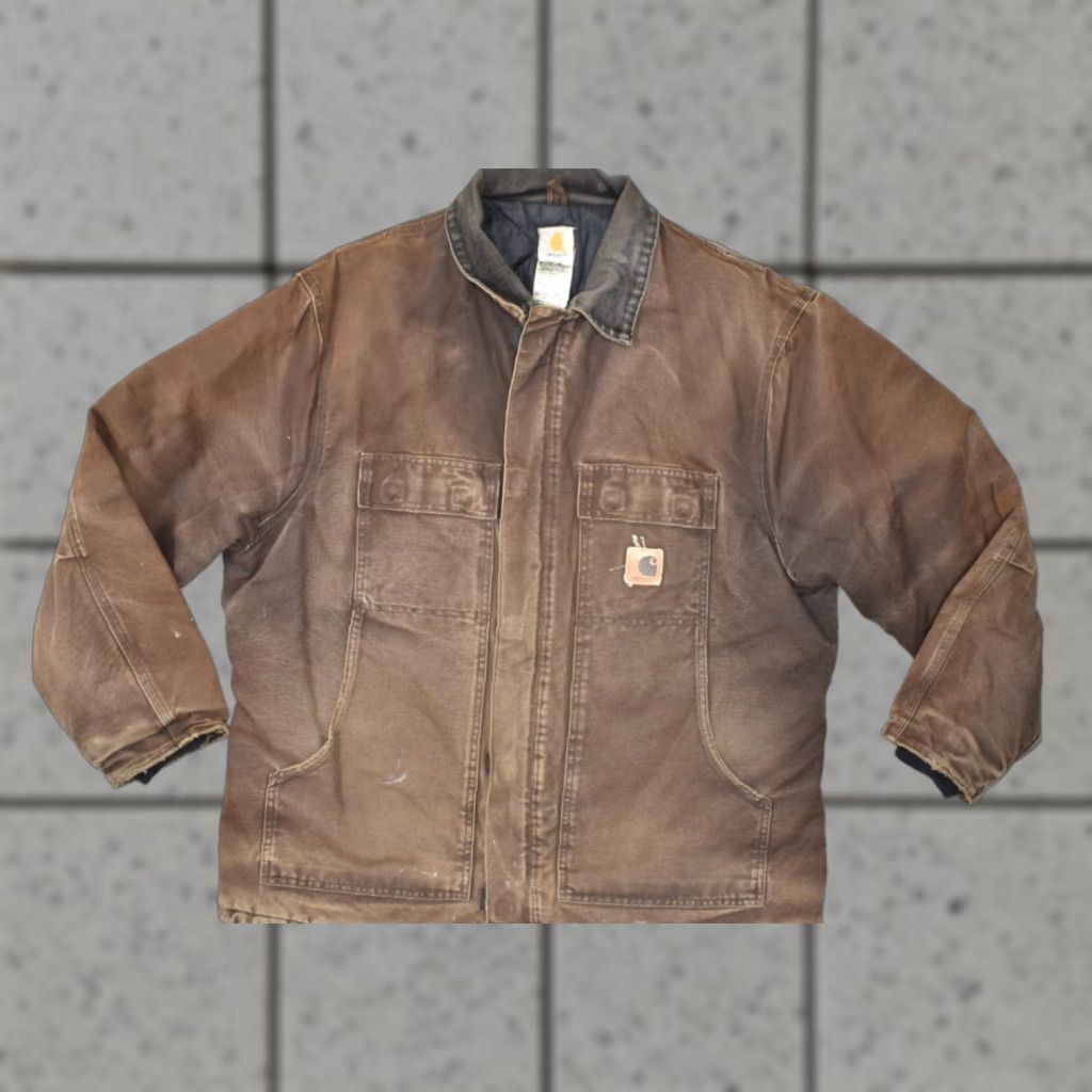 Carhartt VINTAGE Carhartt Jacket C26 DKB Arctic Traditional Coat Quilt Lined Duck Canvas Brown XL Parka Men Regular Zip Winter Fall Hunting Size US XL / EU 56 / 4 - 1 Thumbnail