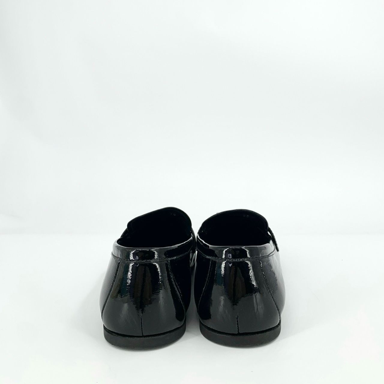 Prada Prada Logo Triangle Black Patent Leather Flats (Size 36) Size US 6 / IT 36 - 5 Thumbnail