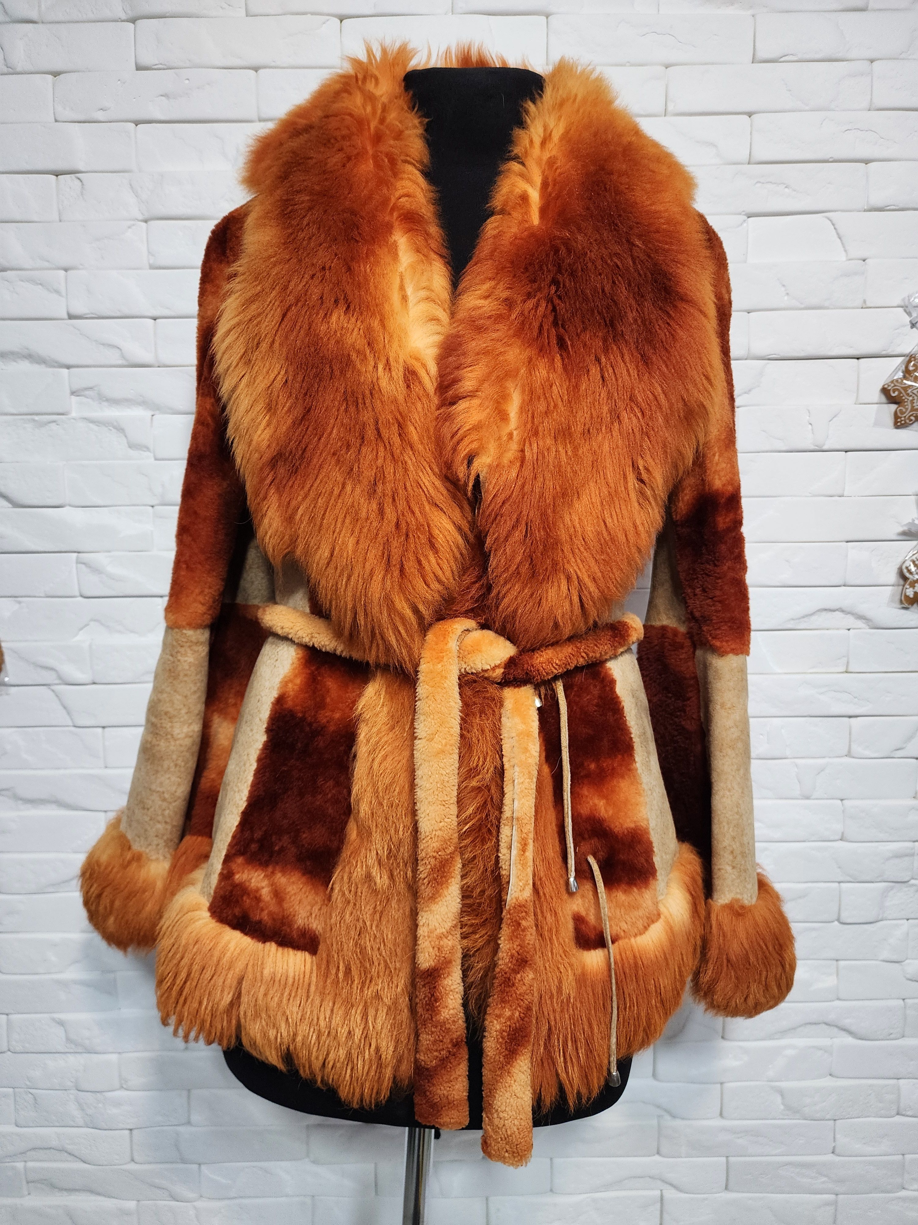 Furla Brown Sheepskin Coat: Double-Sided Goat Fur Coat. Size M / US 6-8 / IT 42-44 - 1 Thumbnail