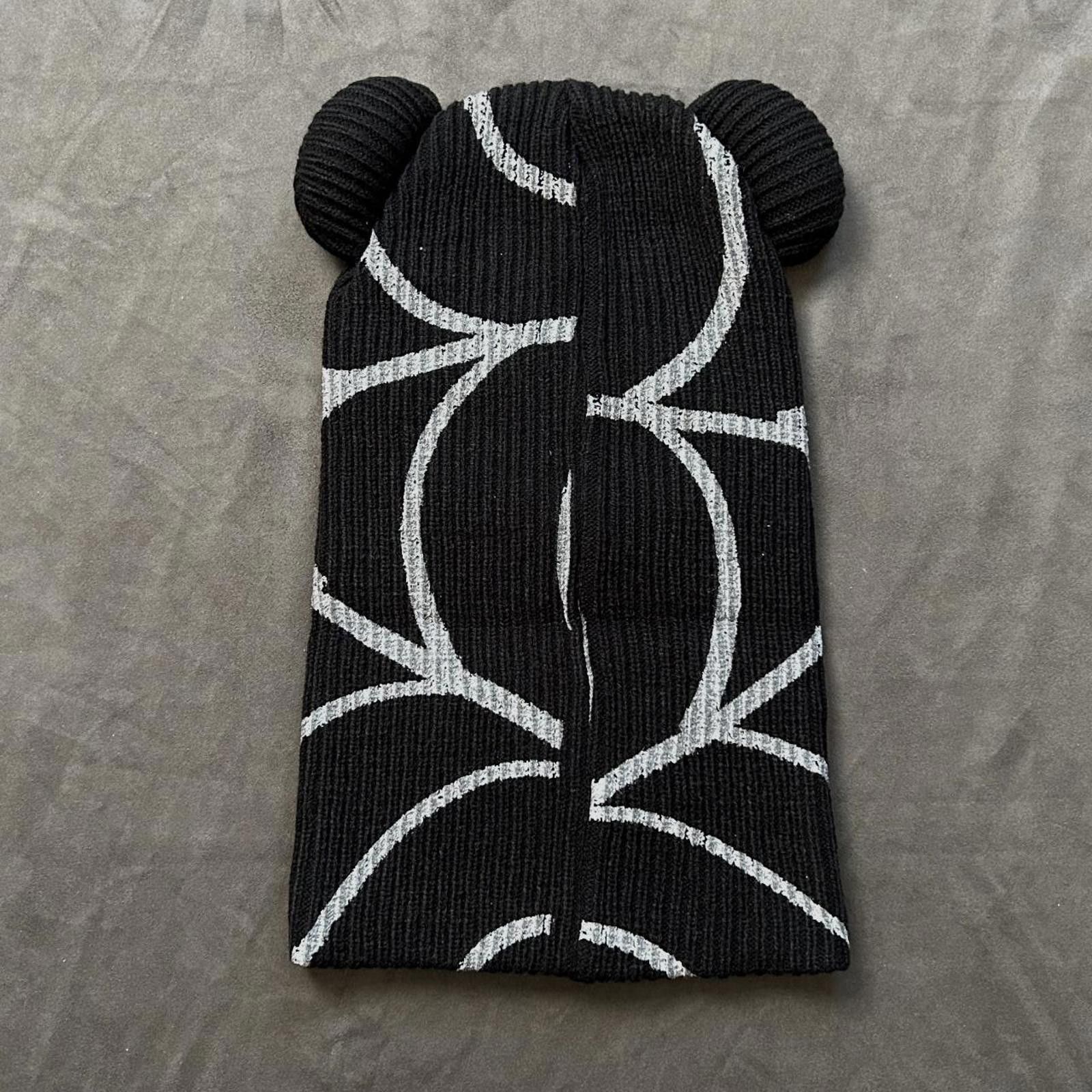 Japanese Brand Rare Box Boys Retro Hearts Balaclava Ski Mask Spider Web Blk Size ONE SIZE - 6 Thumbnail