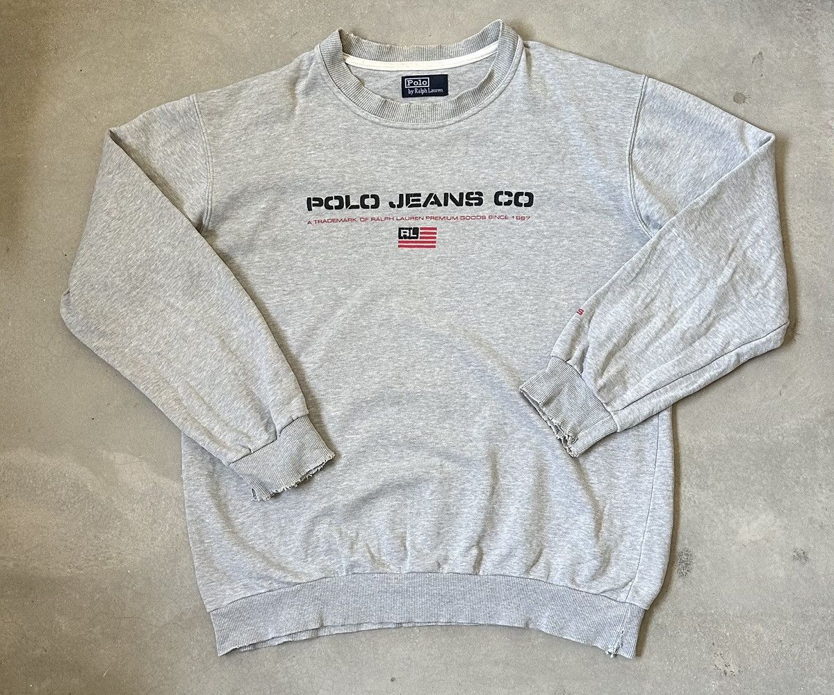 Polo Ralph Lauren VINTAGE POLO JEANS CO RALPH LAUREN DISTRESSED SWEATSHIRT Size US L / EU 52-54 / 3 - 1 Thumbnail