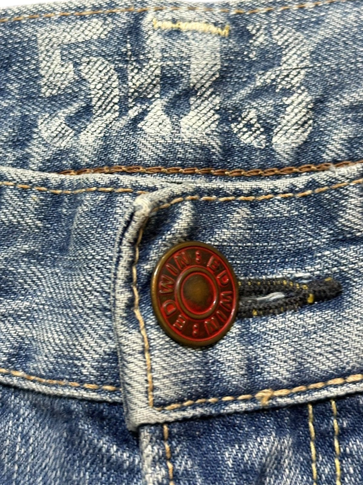 Edwin Vintage Edwin 503 Flare Faded Grunge Distressed Denim Size US 29 - 8 Thumbnail