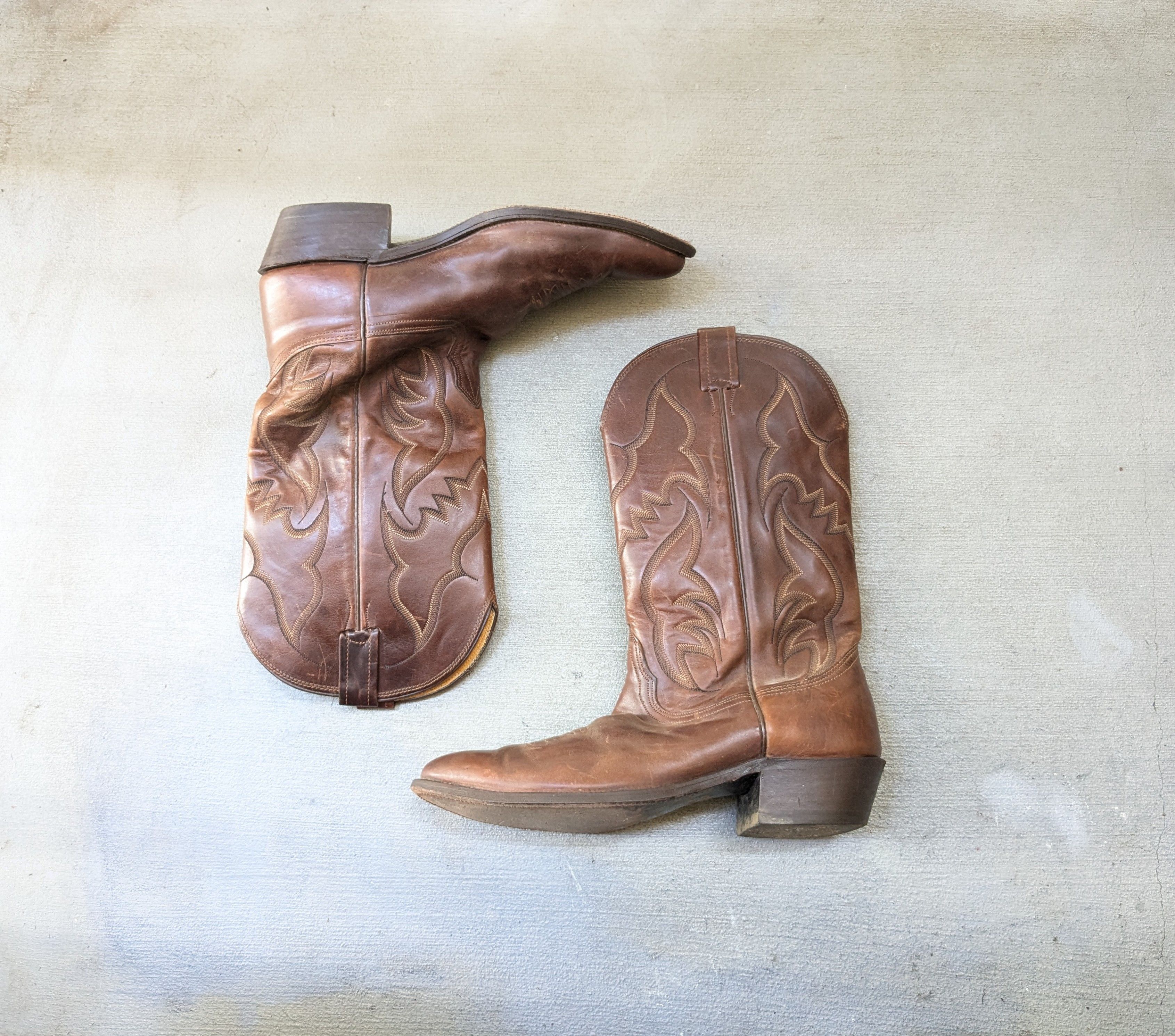 Nocona Boots Nocona Cowboy Boots Brown Leather 11.5 D Botas USA Size US 11.5 / EU 44-45 - 1 Thumbnail