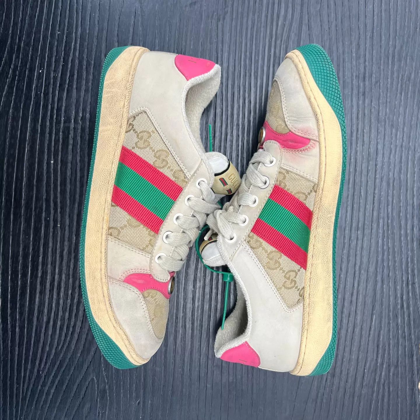 Gucci Gucci Distressed Sneaker Ebony EUR 38 Size US 7.5 / IT 37.5 - 2 Thumbnail