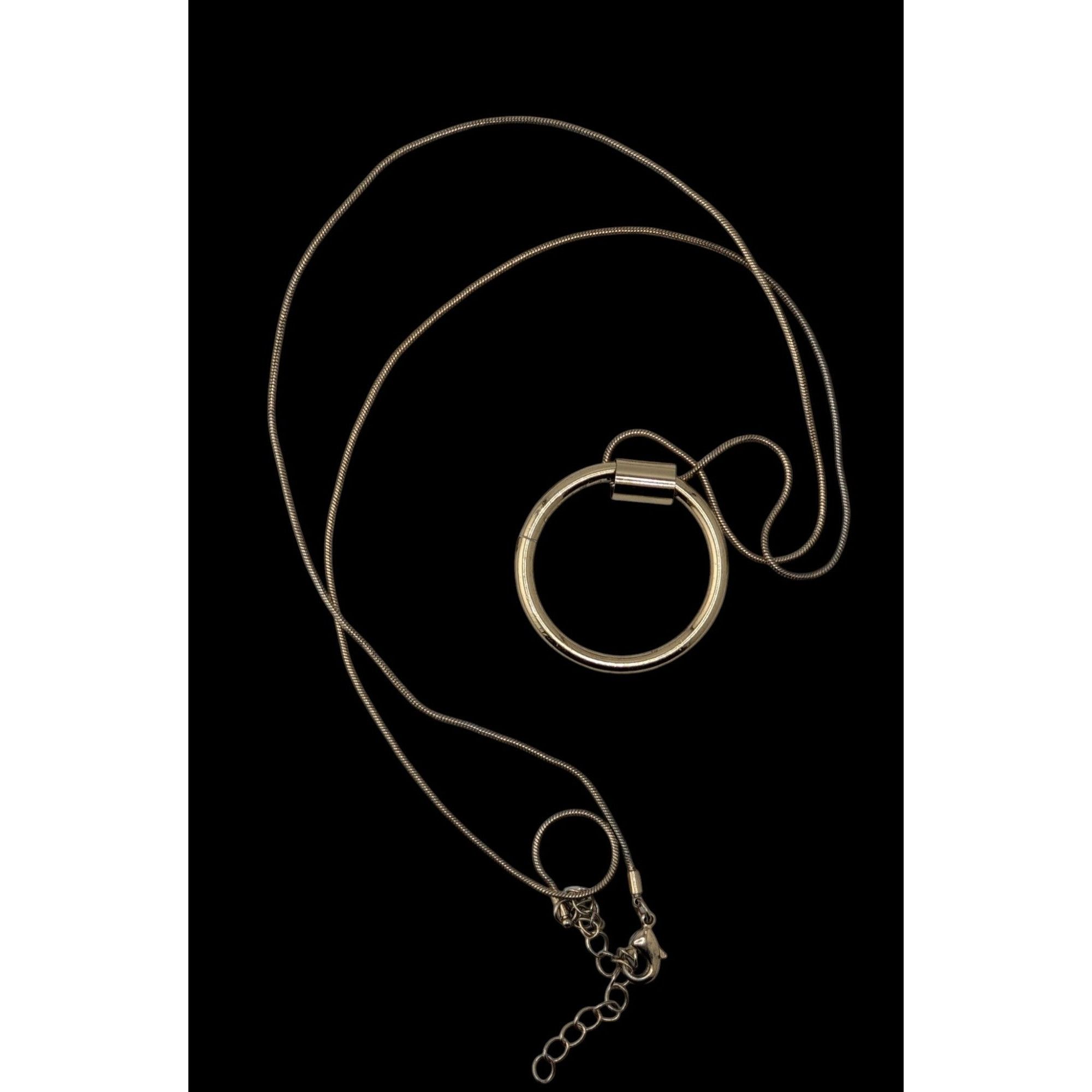 Other Modern Geometric Silver Tone Snake Chain Necklace With Gold Size ONE SIZE - 3 Thumbnail