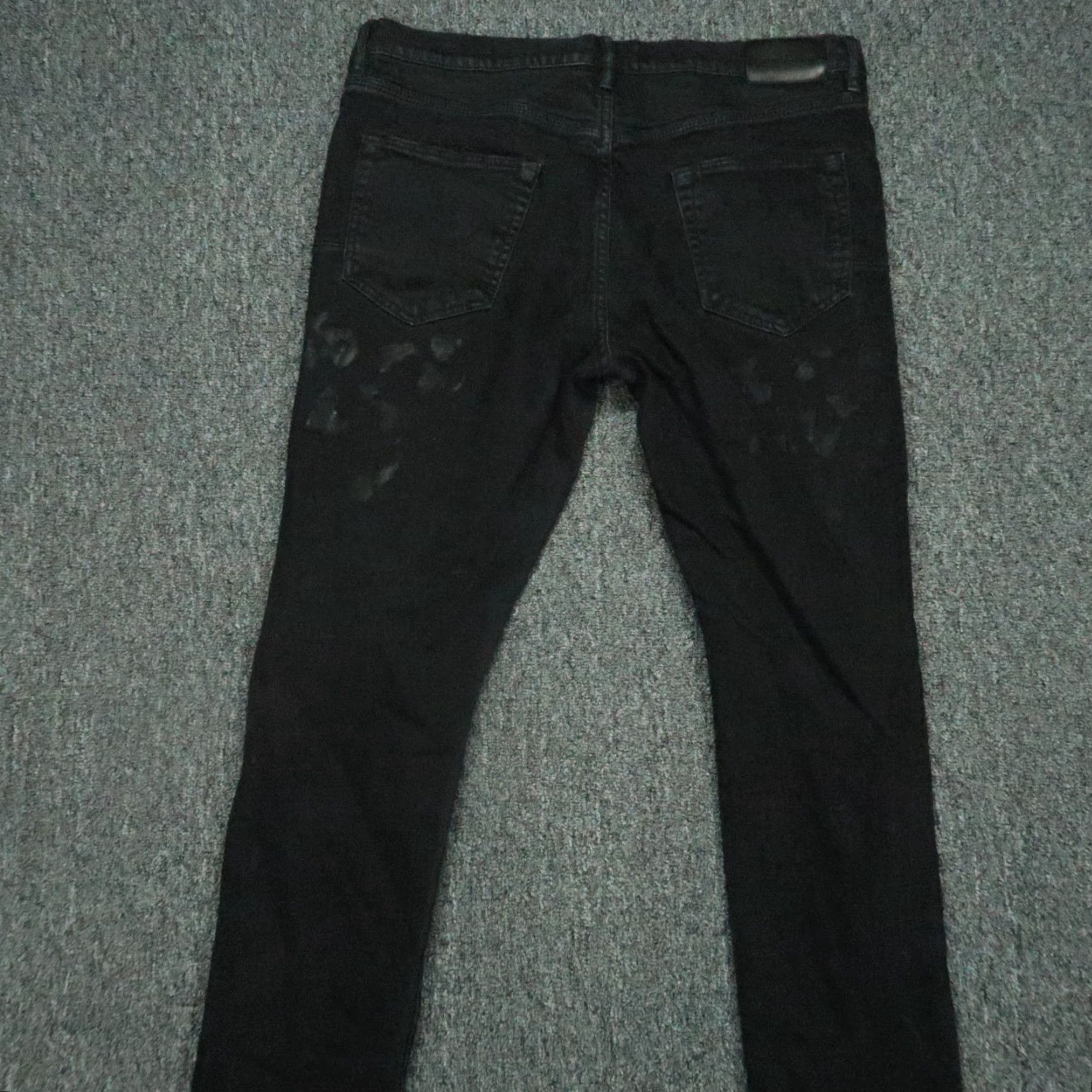J Brand Purple Brand Jeans Mens 33x34 Black 5-Pocket Distressed Slim Straight Denim Cotton Belt Loops Vintage No Size US 33 - 6 Thumbnail