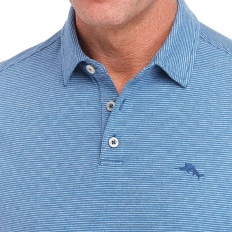 Tommy Bahama TOMMY BAHAMA Pacific Shore Polo Shirt Men M Striped Cotton Size US M / EU 48-50 / 2 - 2 Thumbnail