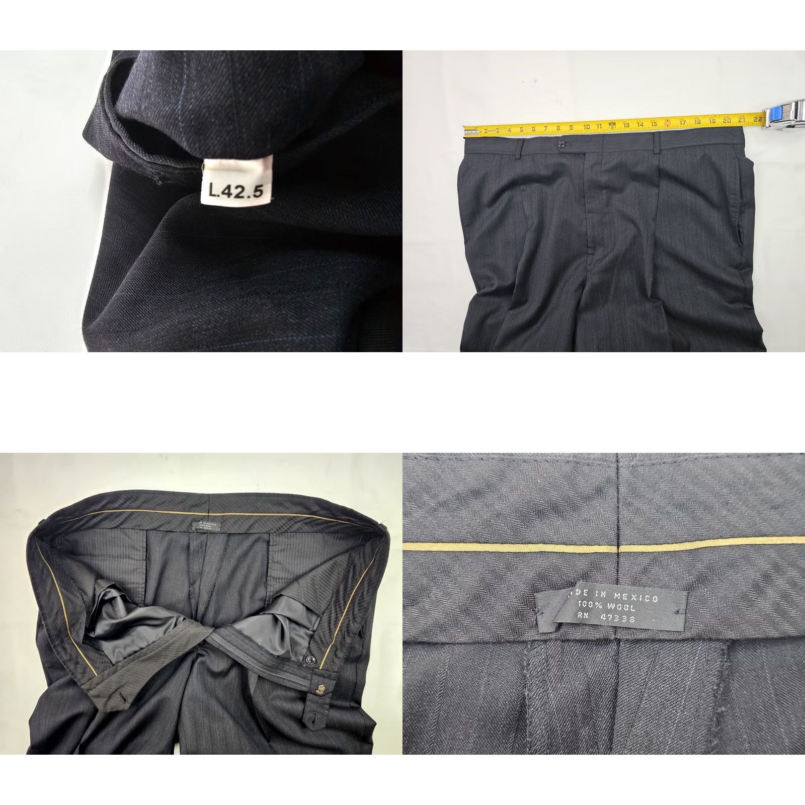 Jones New York Jones New York Wool Pinstripe Suit Men Jacket 42x29 Gray Slacks 2 Piece Vintage Not Applicable Size 48R - 11 Thumbnail