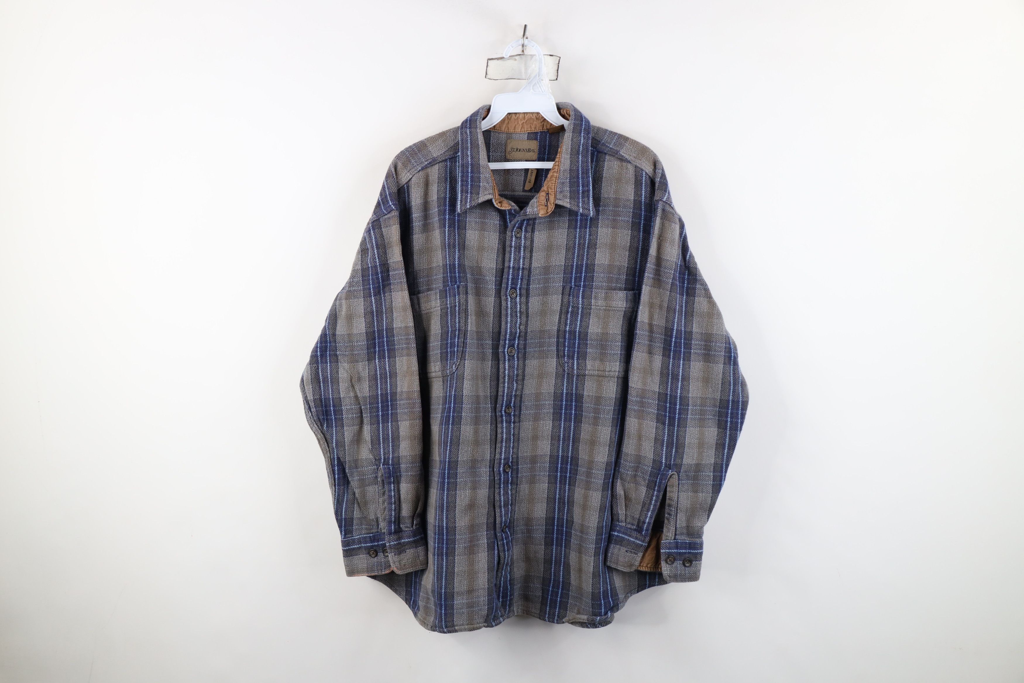 Vintage Vintage 90s Streetwear Heavyweight Button Shirt Plaid Size US XXL / EU 58 / 5 - 1 Thumbnail