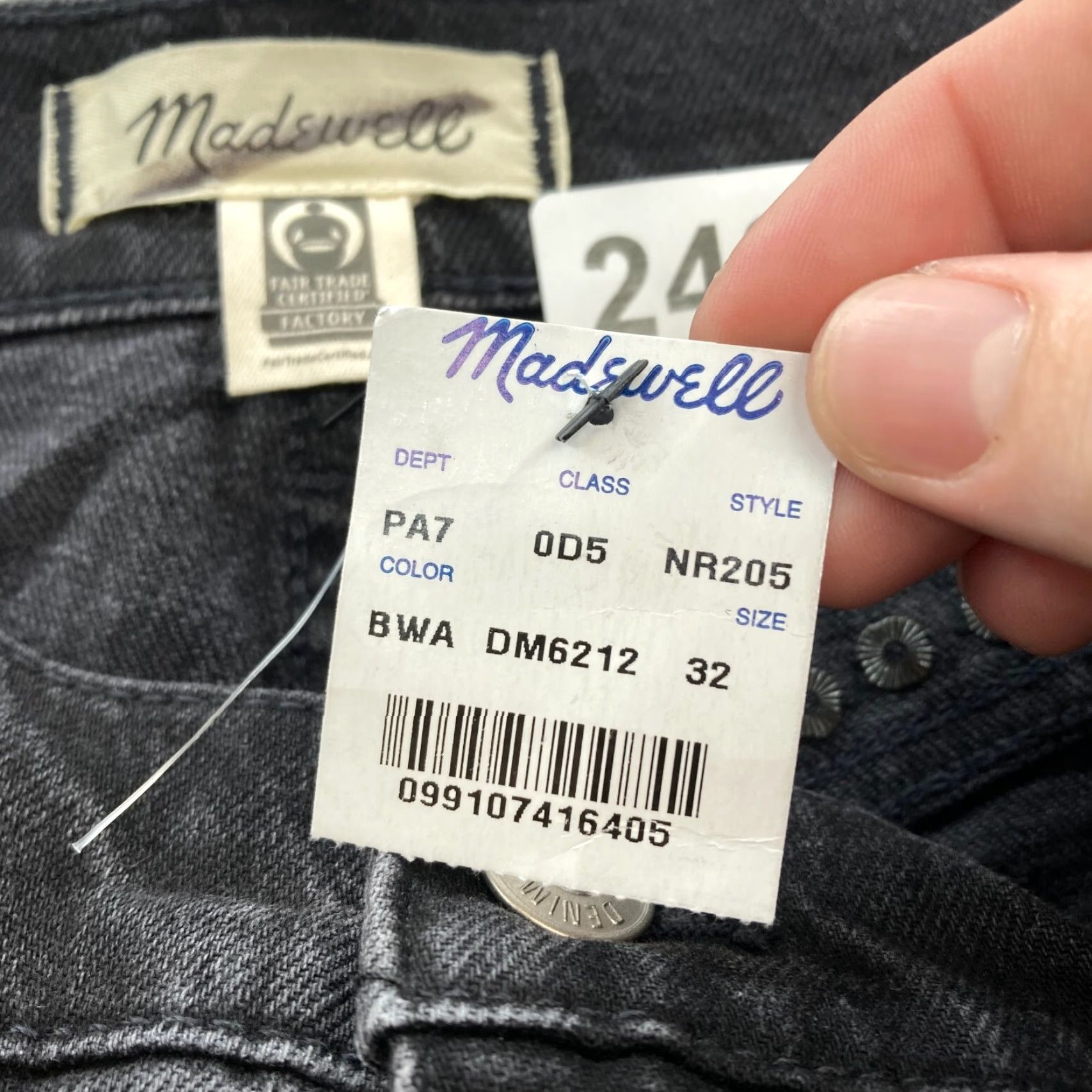 Madewell Madewell 90s Straight Jeans Women's 32 Black Denim High Rise Stretch Studded Y2K Jeans Size 24" / US 00 / IT 34 - 7 Thumbnail