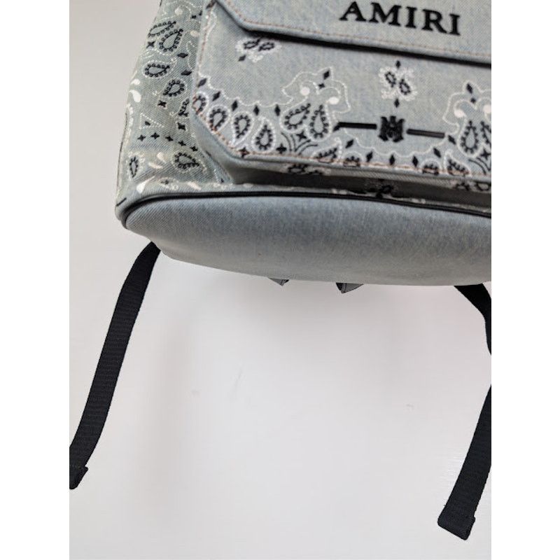 Amiri o1rshd1 Size: OS / Bandana Denim Backpack in Clay Indigo Size ONE SIZE - 7 Thumbnail