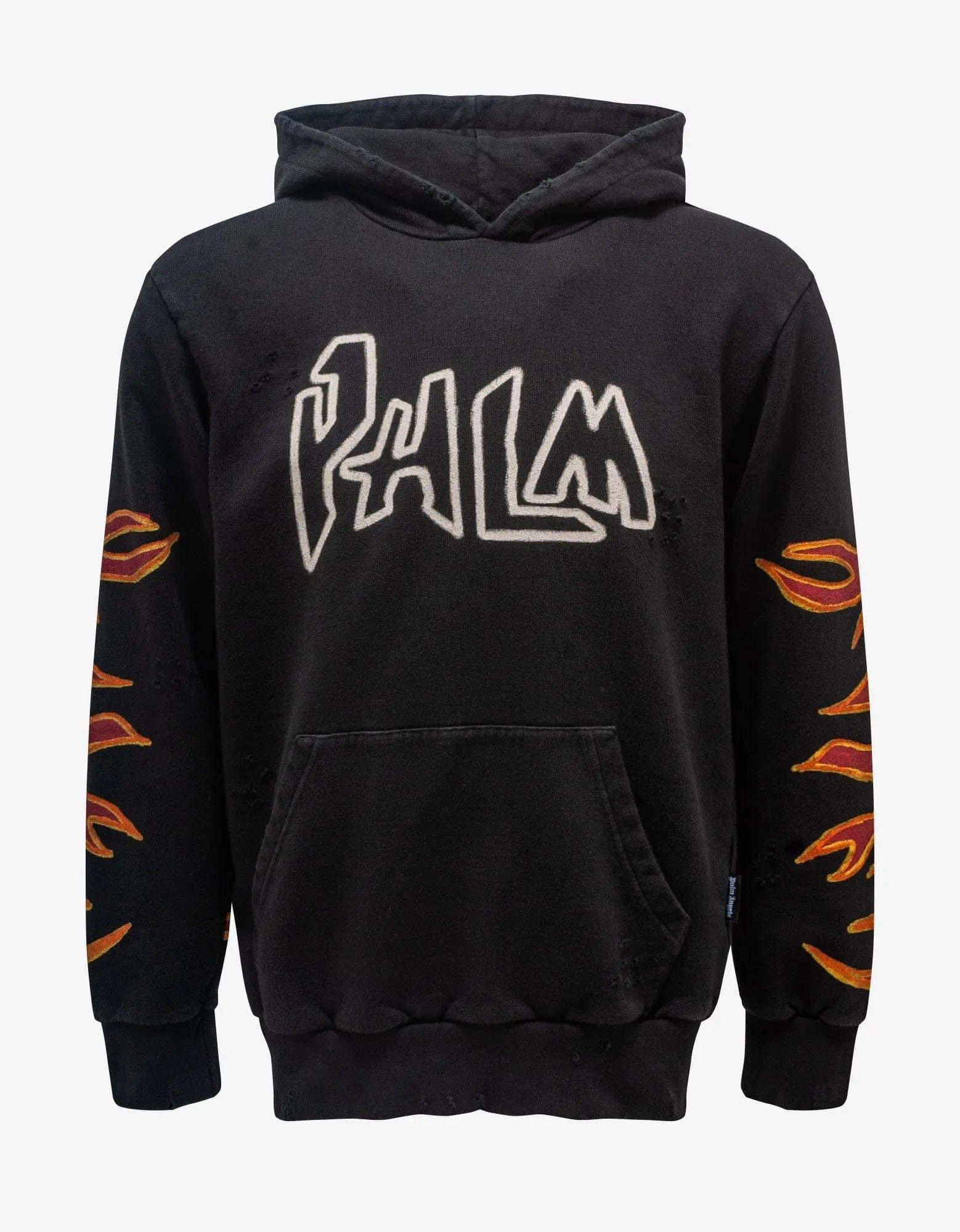Palm Angels Palm Angels Black Graffiti Flames Hoodie Size US XS / EU 42 / 0 - 1 Thumbnail