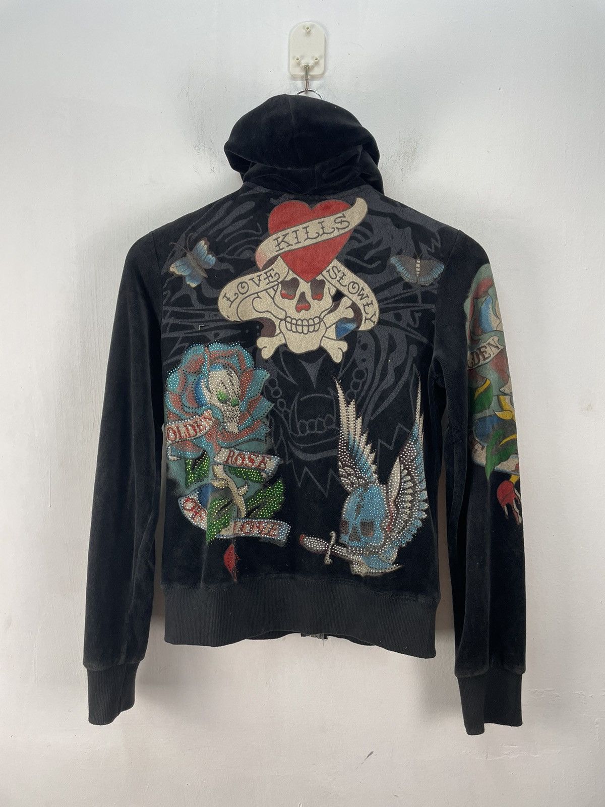 Christian Audigier Christian Audigier Ed Hardy Hoodie Zipper Velvet Size US S / EU 44-46 / 1 - 3 Thumbnail