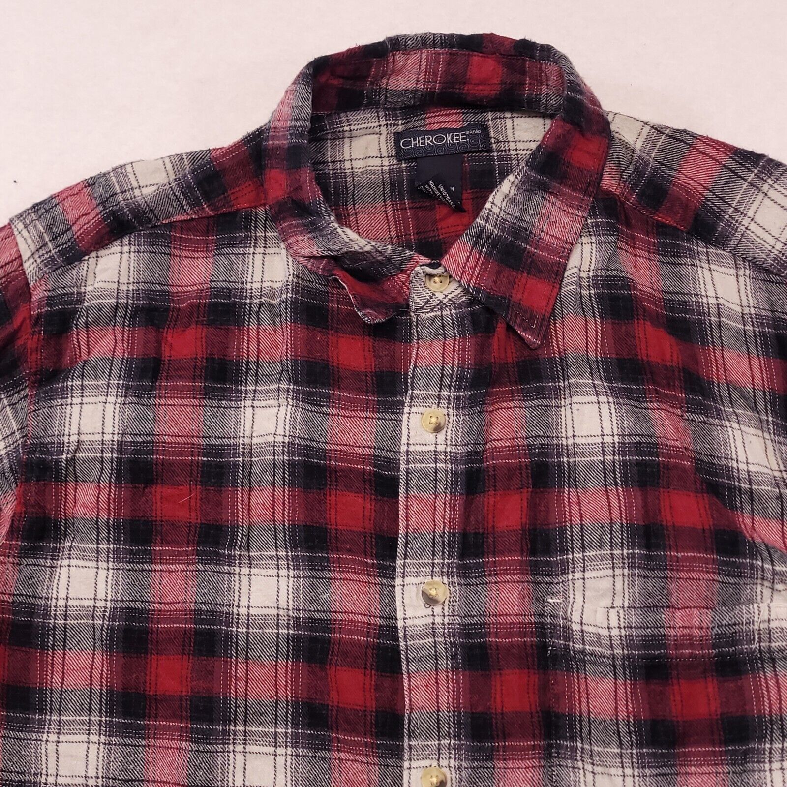 Cherokee Cherokee Tartan Flannel Shirt Mens Size Large L Red Gray Size US L / EU 52-54 / 3 - 1 Thumbnail