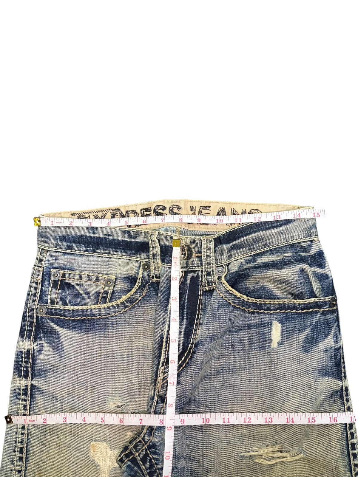 Tornado Mart Vintage Japanese Brand Mud Wash Distress Flare Jeans Size US 30 / EU 46 - 6 Thumbnail