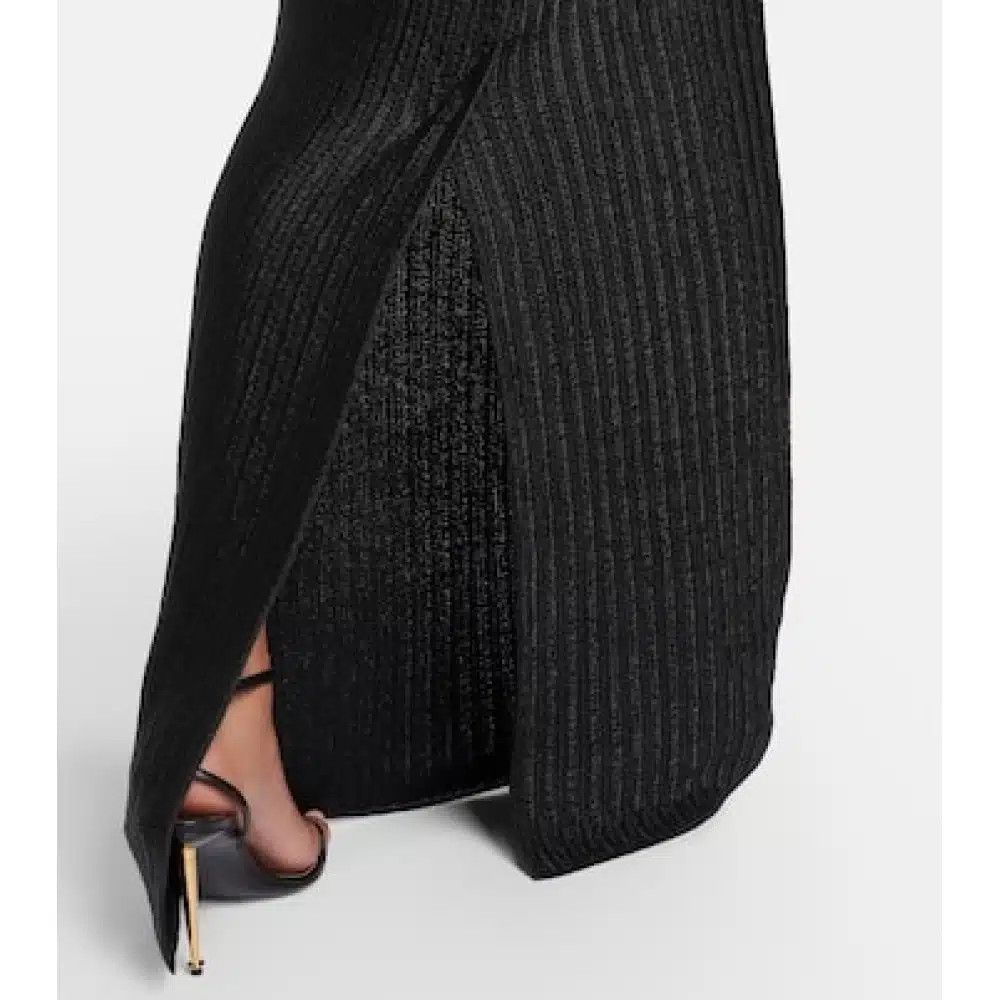 Tom Ford o1loc1c0625 GCK160 Wool Cotton Maxi Skirt in Black Size 27" / US 4 / IT 40 - 4 Thumbnail