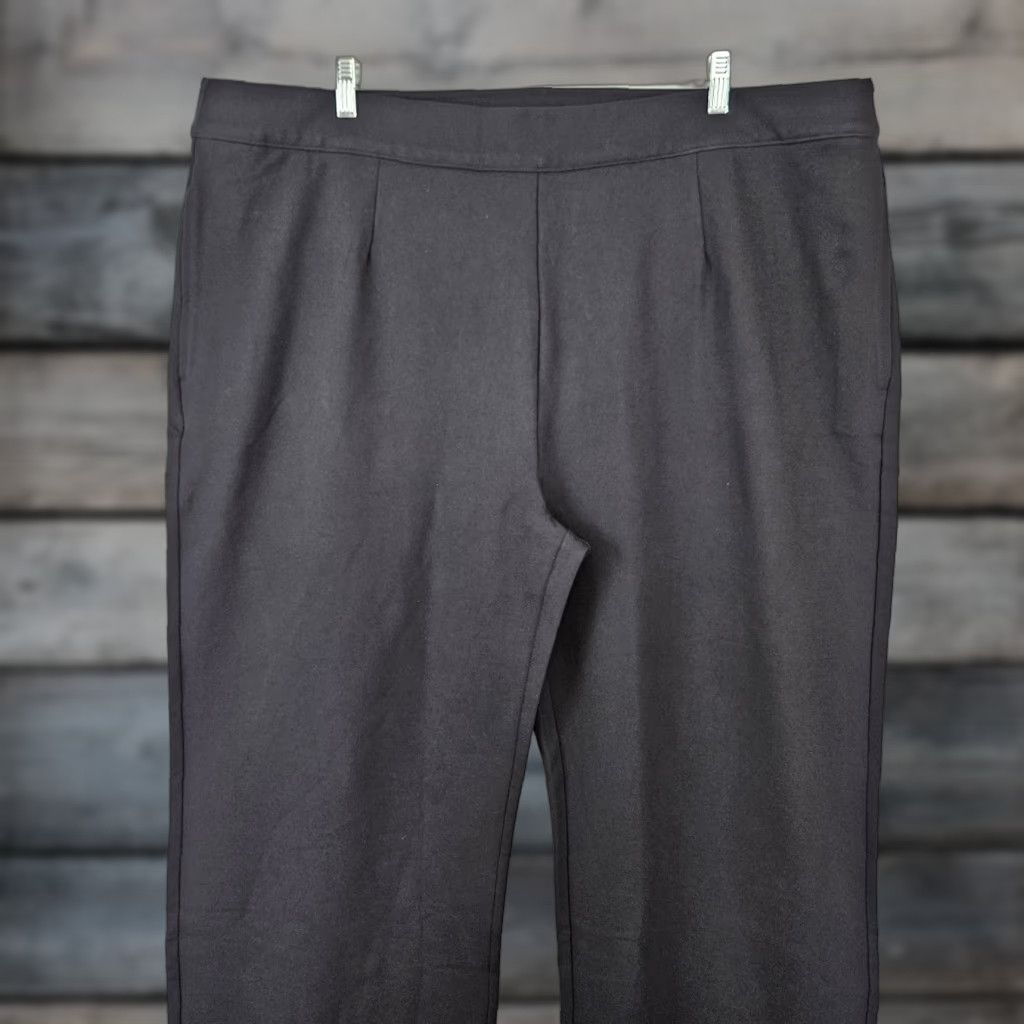 Soft Surroundings VINTAGE? No — Soft Surroundings Womens Pull On Ponte Pants Black 3X Wide-Leg High Rise Dress Pants Size 40" / US 18 - 1 Thumbnail