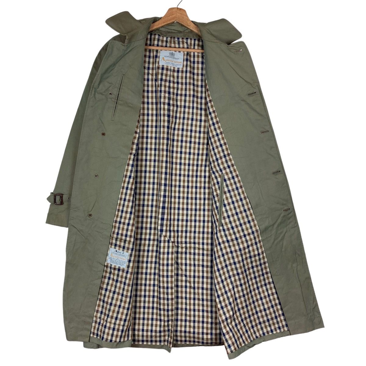 Aquascutum Vintage Aquascutum Hidden Flat Button Checkered Inside Long Size US M / EU 48-50 / 2 - 5 Thumbnail
