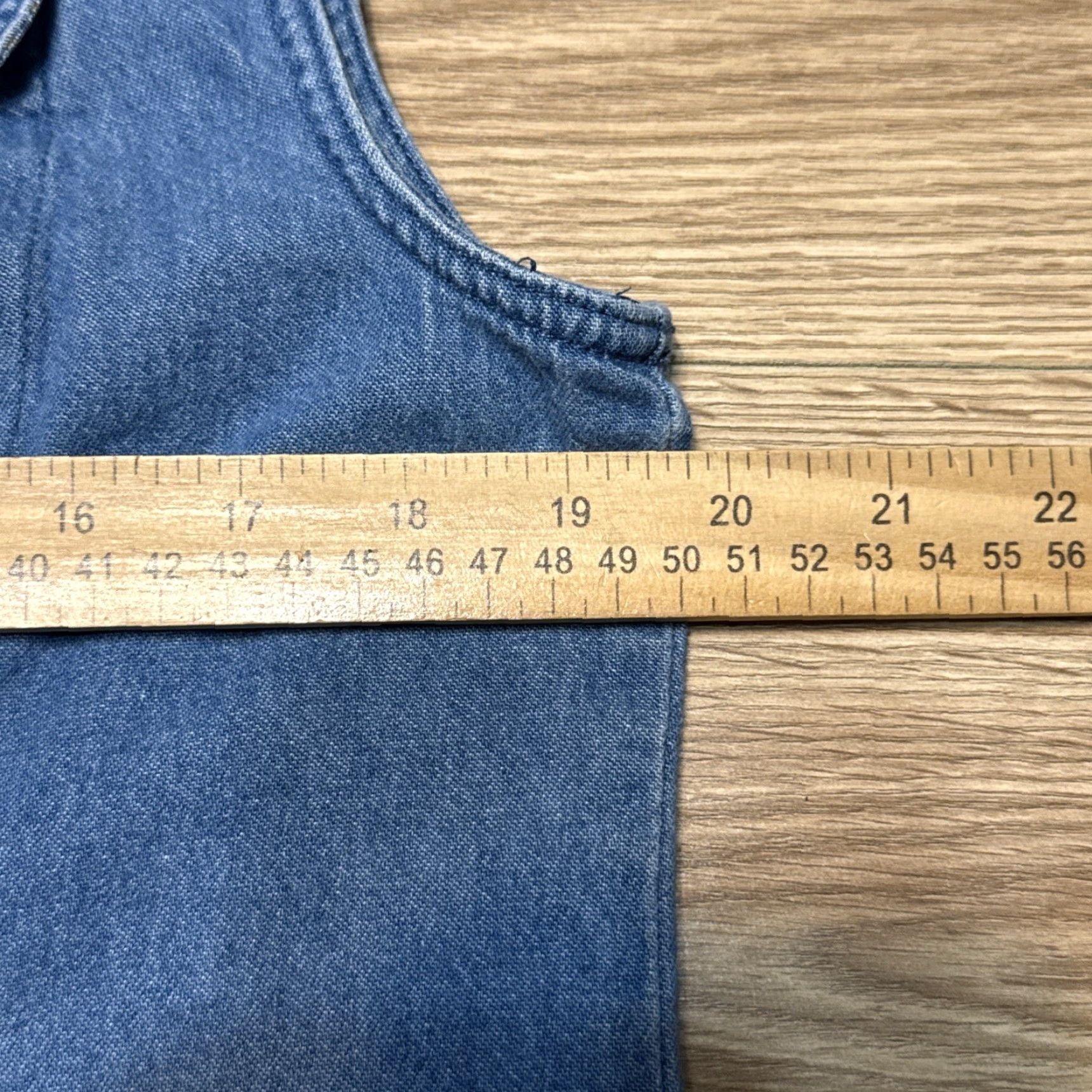 Vintage VINTAGE Longaberger Homestead Denim Jean Vest Women's Large Blue Cotton Embroidered Teddy Bear 90s Size 36" / US 14 / IT 50 - 7 Thumbnail