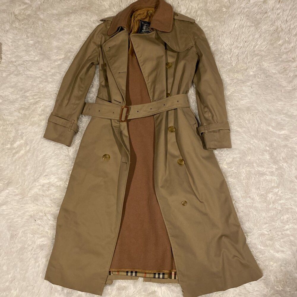 Burberry Vintage 90s Burberry Camel Wool Lined Kensington Chelsea Co Size M / US 6-8 / IT 42-44 - 4 Thumbnail