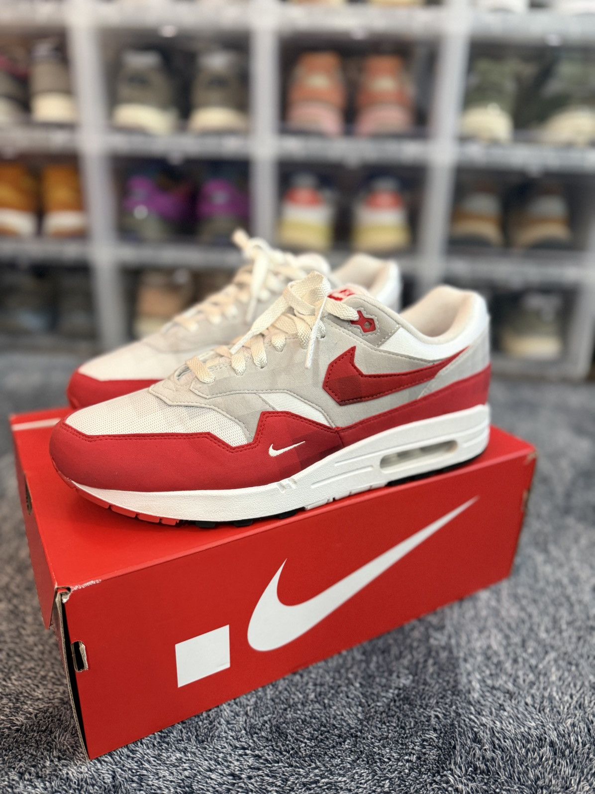 Nike Nike Air Max 1 Low Poly Red .Swoosh Brand New Size US 12 / EU 45 - 3 Thumbnail
