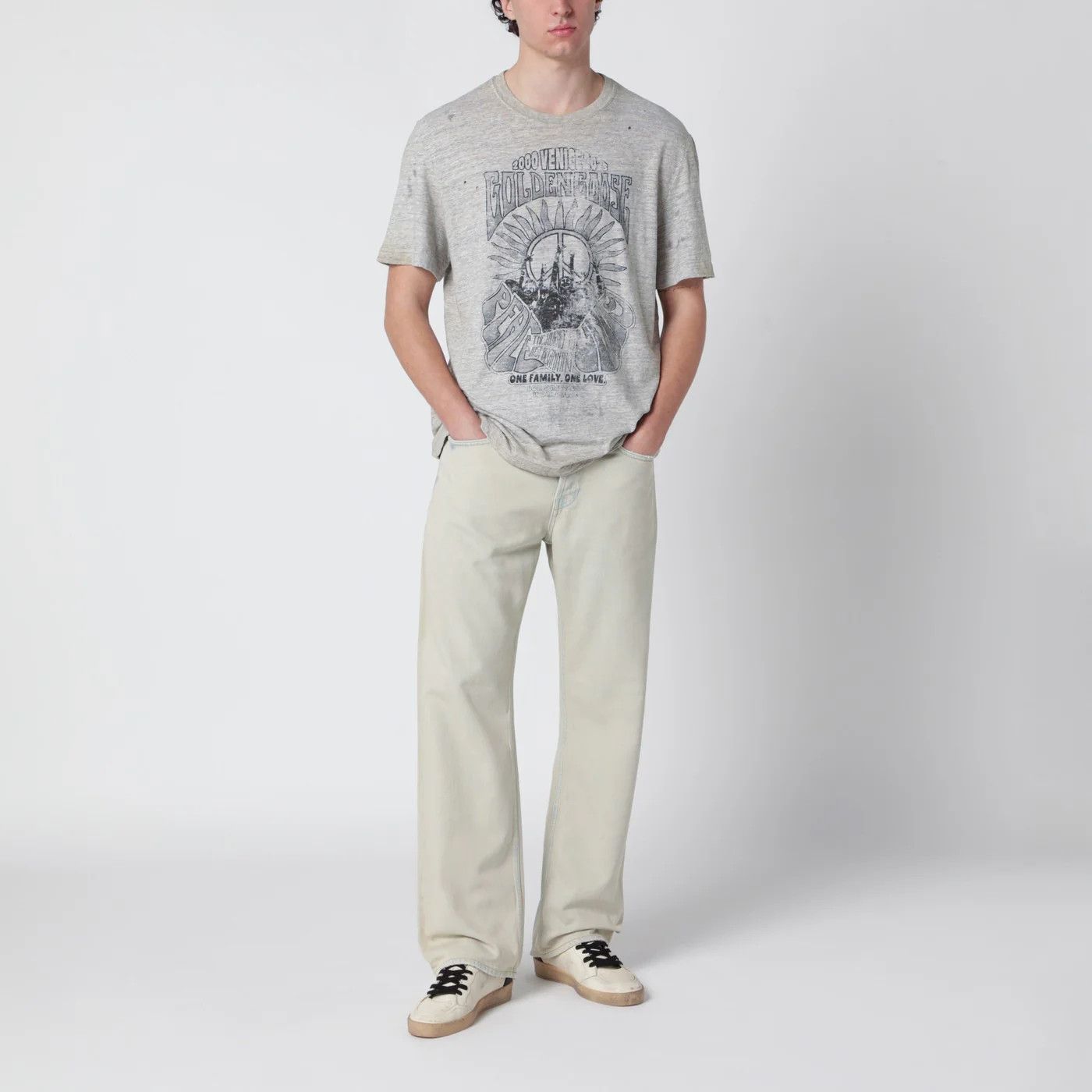 Golden Goose o1d2blof0426 Short Sleeve T-Shirt With Print in Grey Size US S / EU 44-46 / 1 - 2 Thumbnail