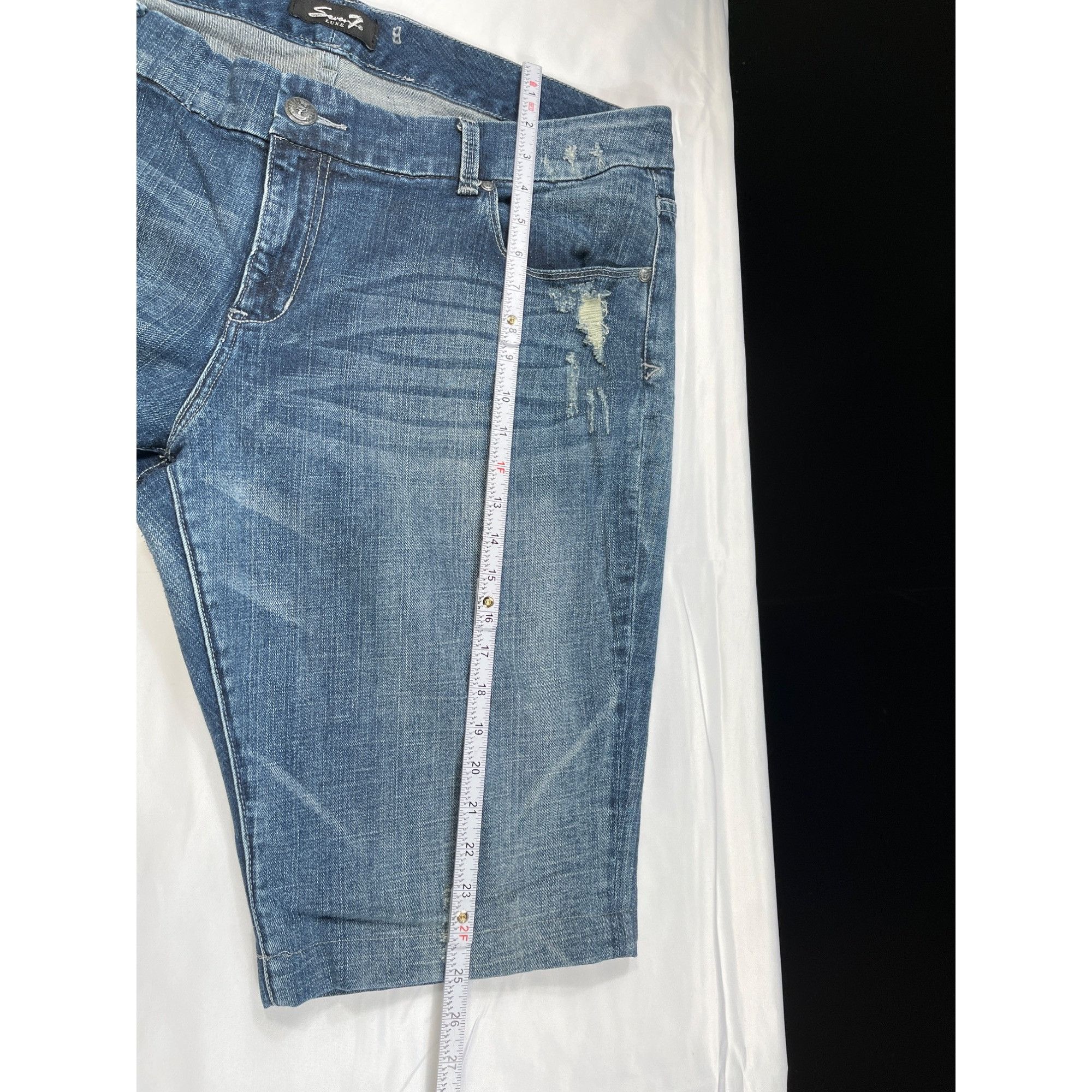 7 For All Mankind 7 For All Mankind SKU 7571 Womens Distressed Blue Denim Jean Size 22" - 5 Thumbnail