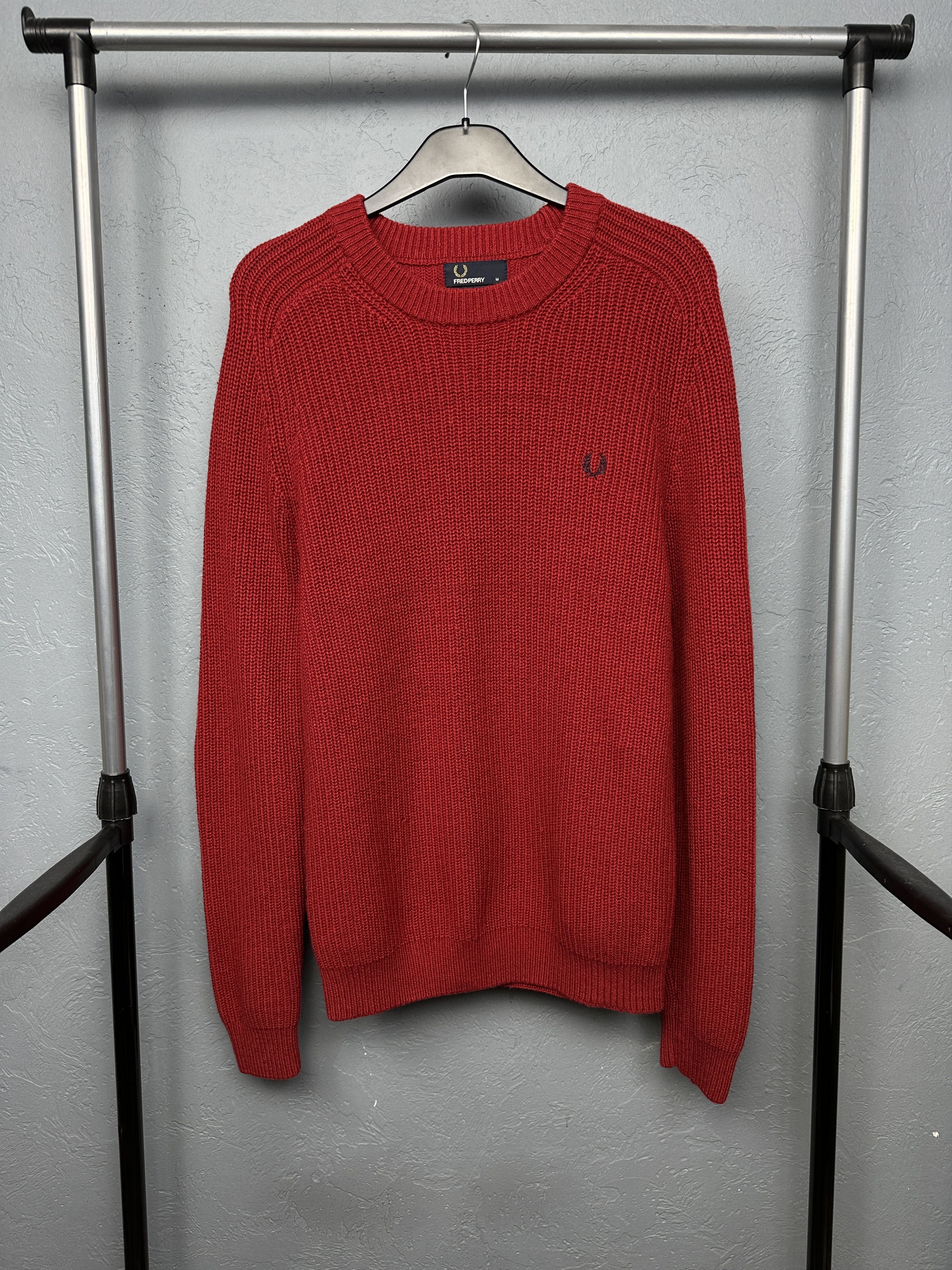 Fred Perry Fred Perry Mens Lambswool Wool Sweater Size US M / EU 48-50 / 2 - 1 Thumbnail