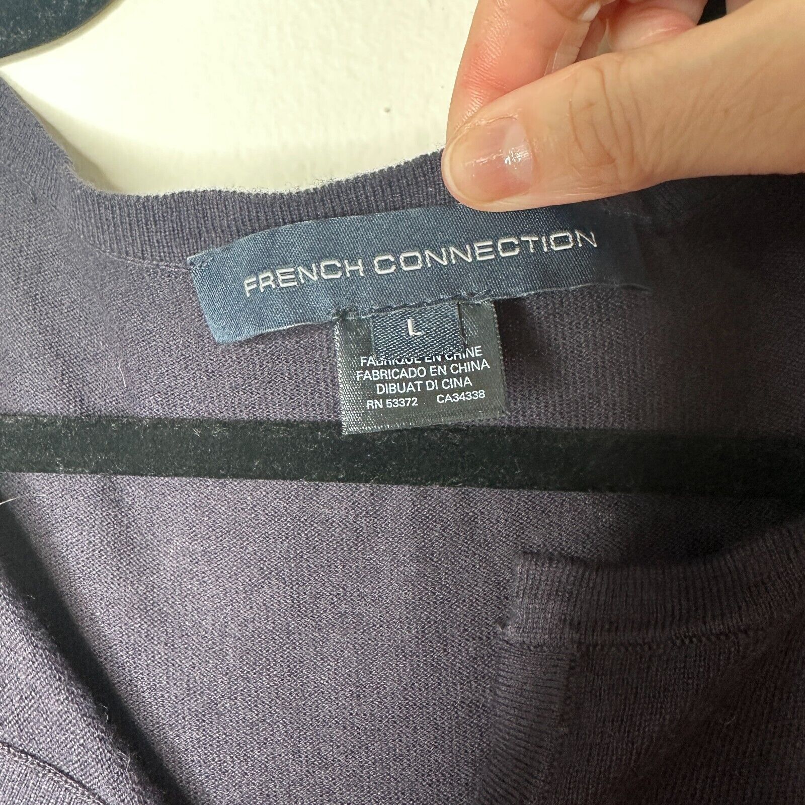 French Connection French Connection Drawstring Silk Blend VNeck Navy Sweater L Size L / US 10 / IT 46 - 6 Thumbnail