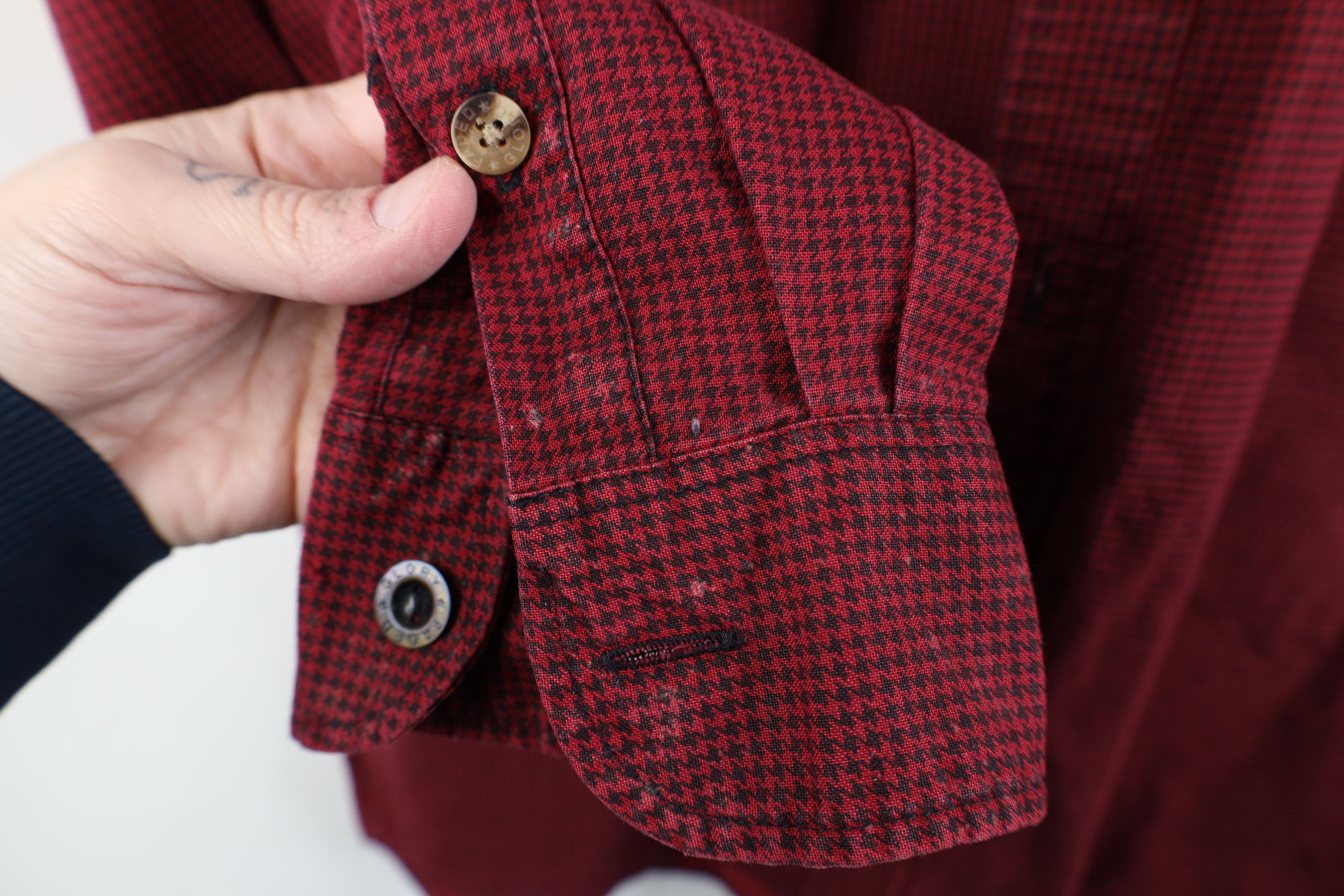Vintage Vintage 90s Streetwear Houndstooth Collared Button Shirt Size US M / EU 48-50 / 2 - 10 Thumbnail