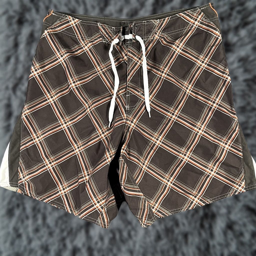 Joe Boxer Joe Boxer Swim Trunks Mens Large Plaid Boardshort Shorts Drawstring Polyester Size US 33 - 1 Thumbnail