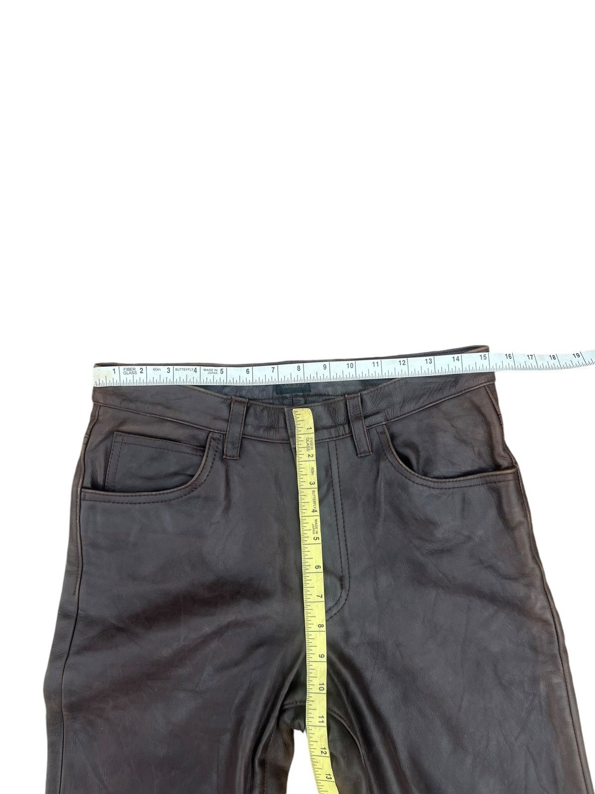 Genuine Leather Vintage Union Made Lee Riders Patina Cowhide Leather Jeans Size US 30 / EU 46 - 4 Thumbnail
