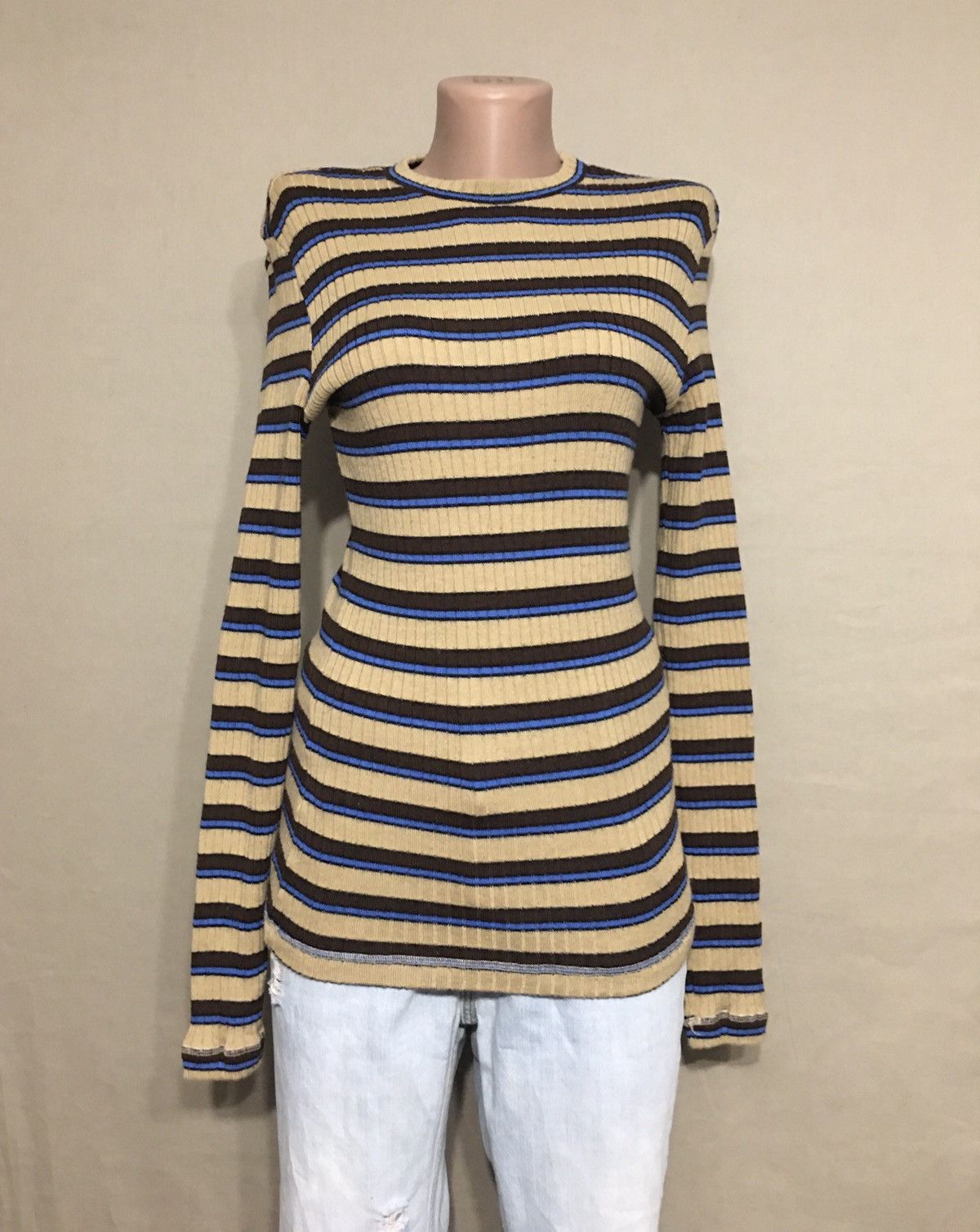 Dolce & Gabbana Wool Blend Striped Womens Sweater