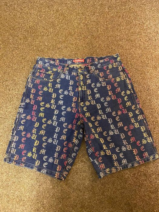 the Flames Jacquard Baggy Denim Shorts : r/Supreme