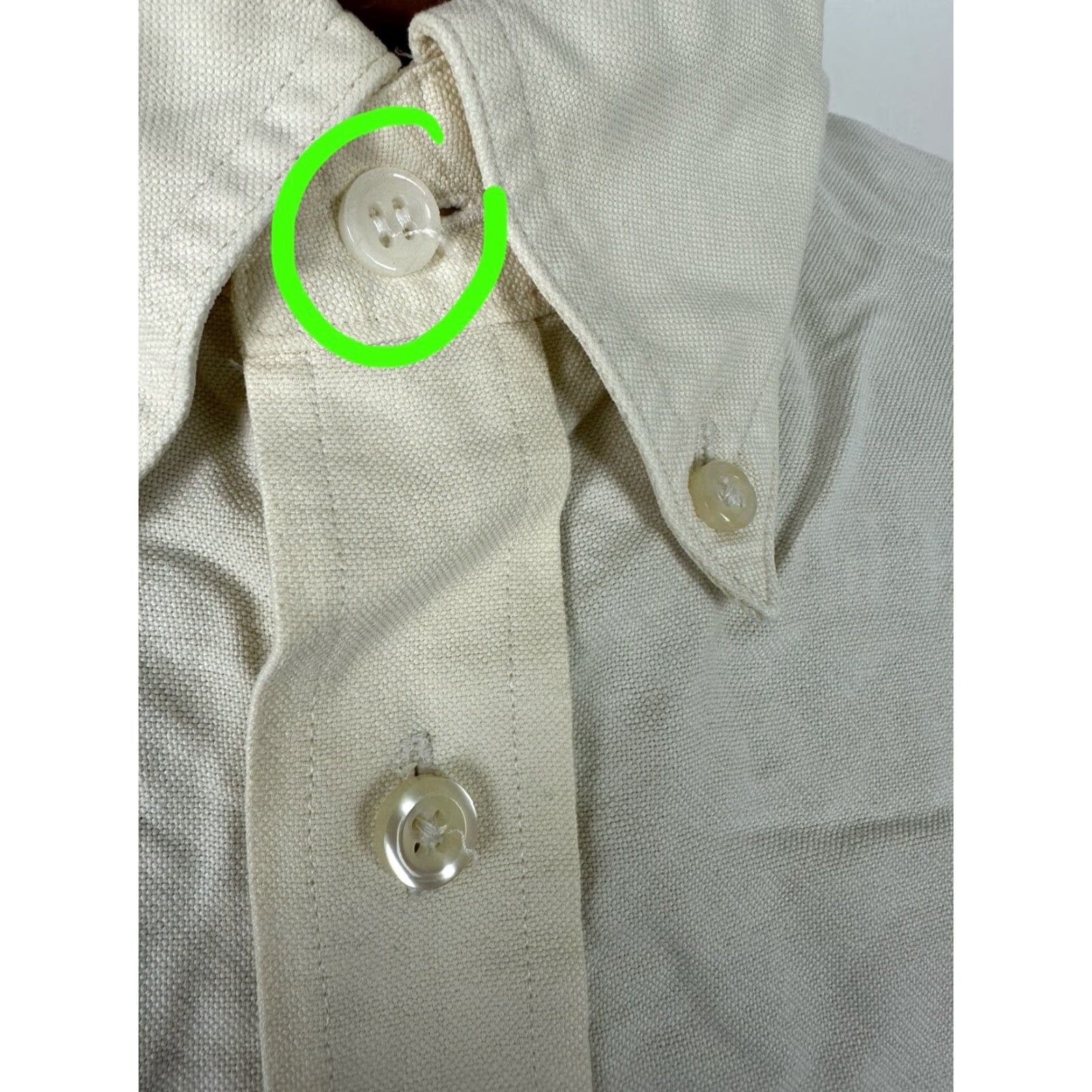 Lands' End VINTAGE Lands' End Oxford Shirt Men XL Tall Supima Hyde Park Ivory Midweight Cotton 17 36 Dress Shirt Long Sleeve Button-Down Collar Mens Size US XL / EU 56 / 4 - 6 Thumbnail