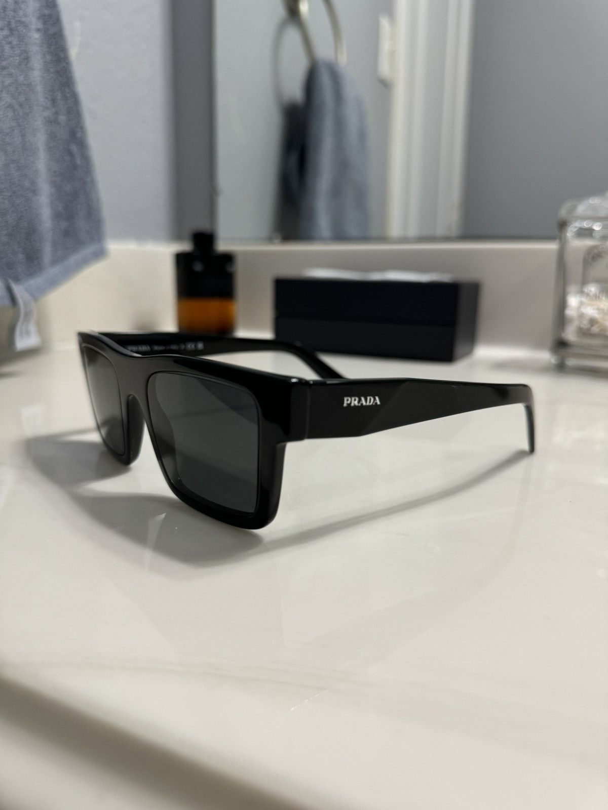 image of Designer Prada Pr 19Ws Sunglasses in Black, Men's